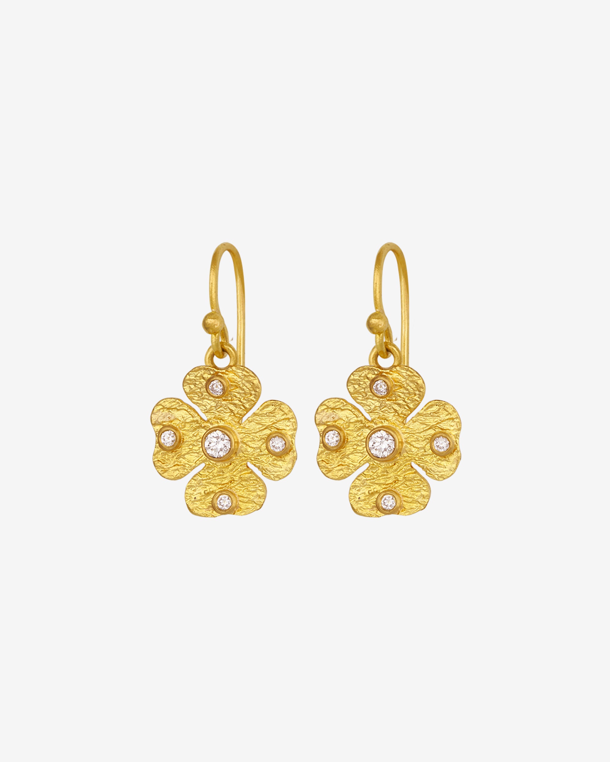 Clover Earrings Diamond Solid Gold