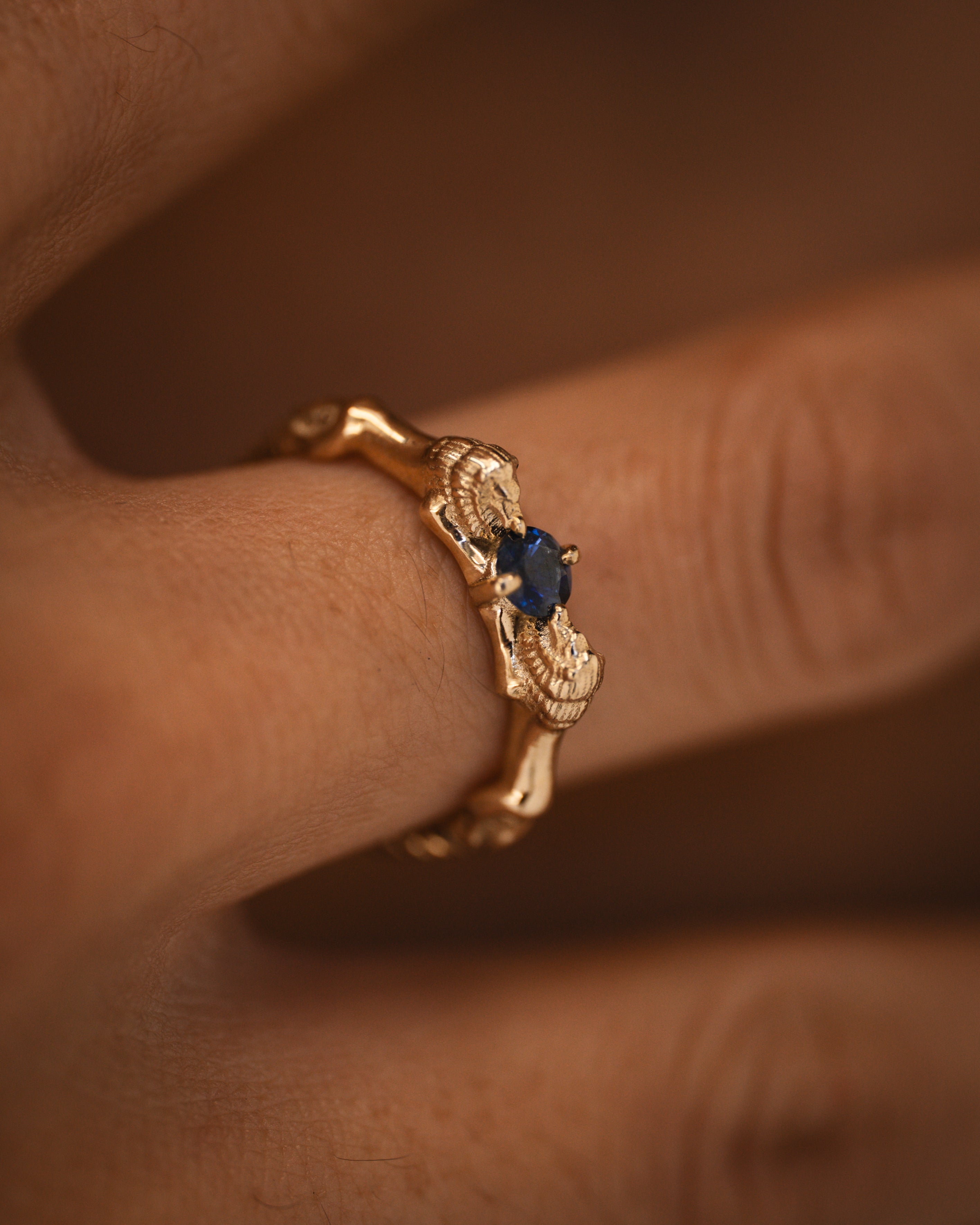 Leon Ring Blue Sapphire Solid Gold