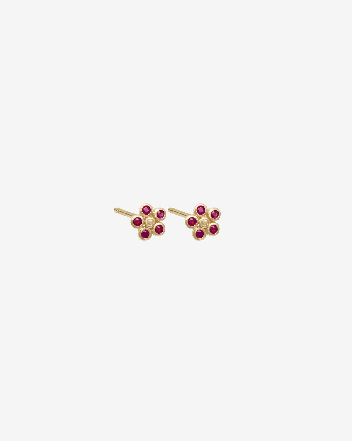 Daisy Ruby Earrings Solid Gold