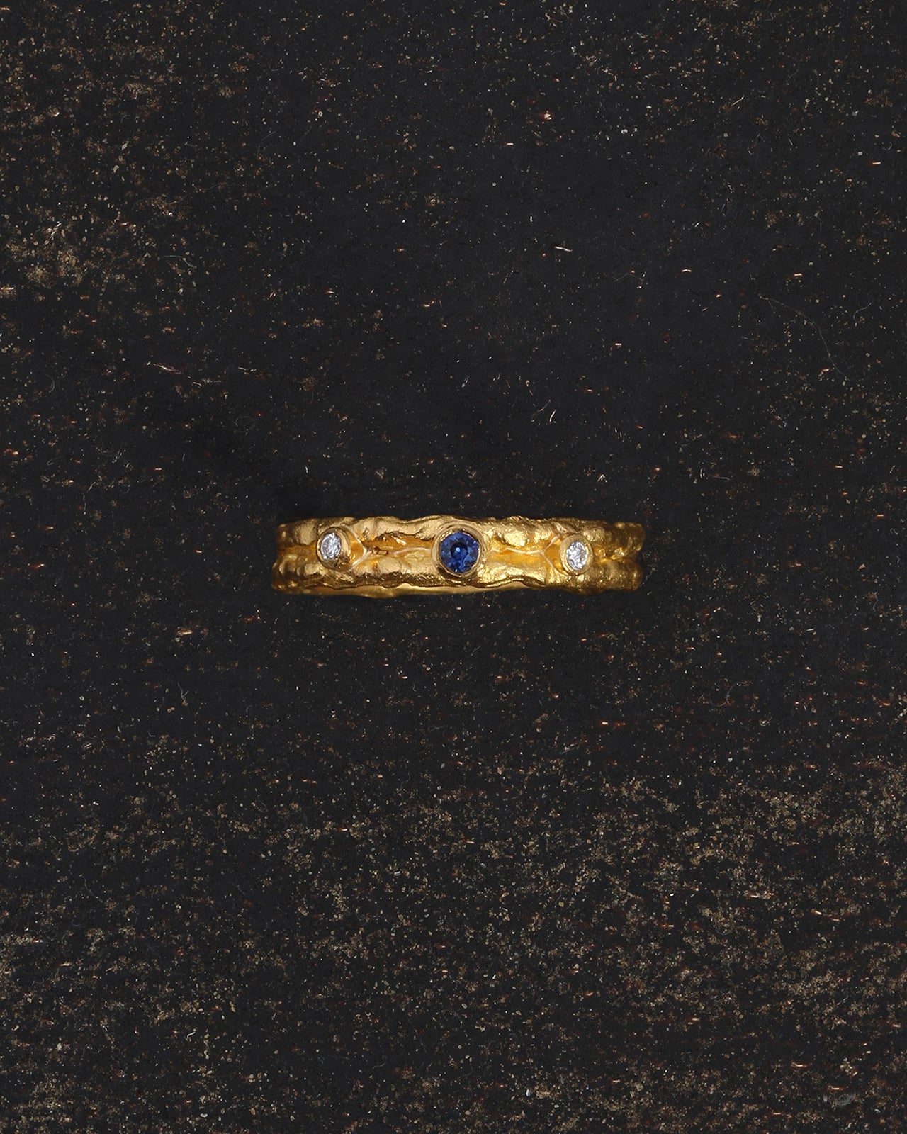 Dalia Ring Blue Sapphire Diamond Solid Gold