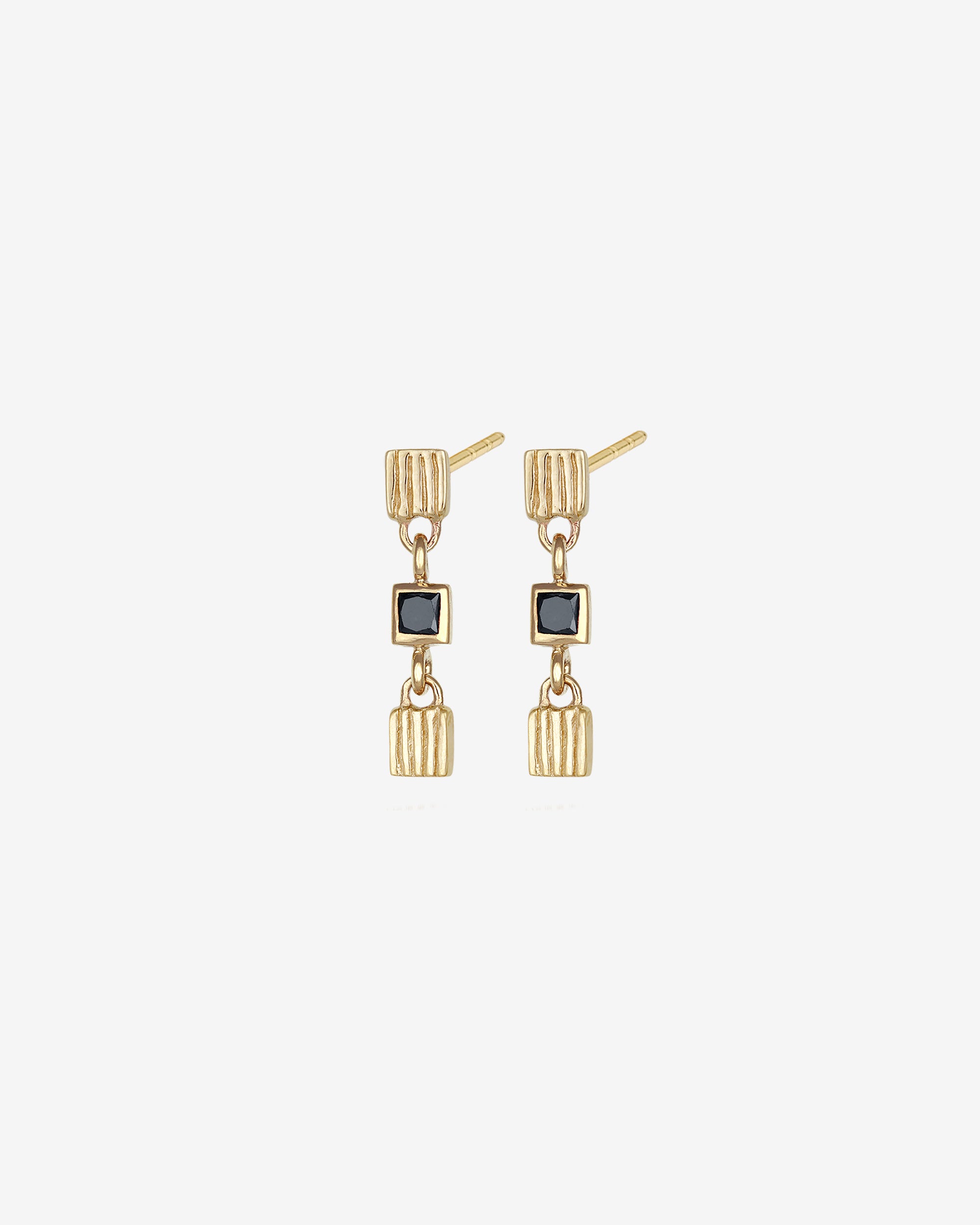 Dell Earrings Black Diamond Solid Gold