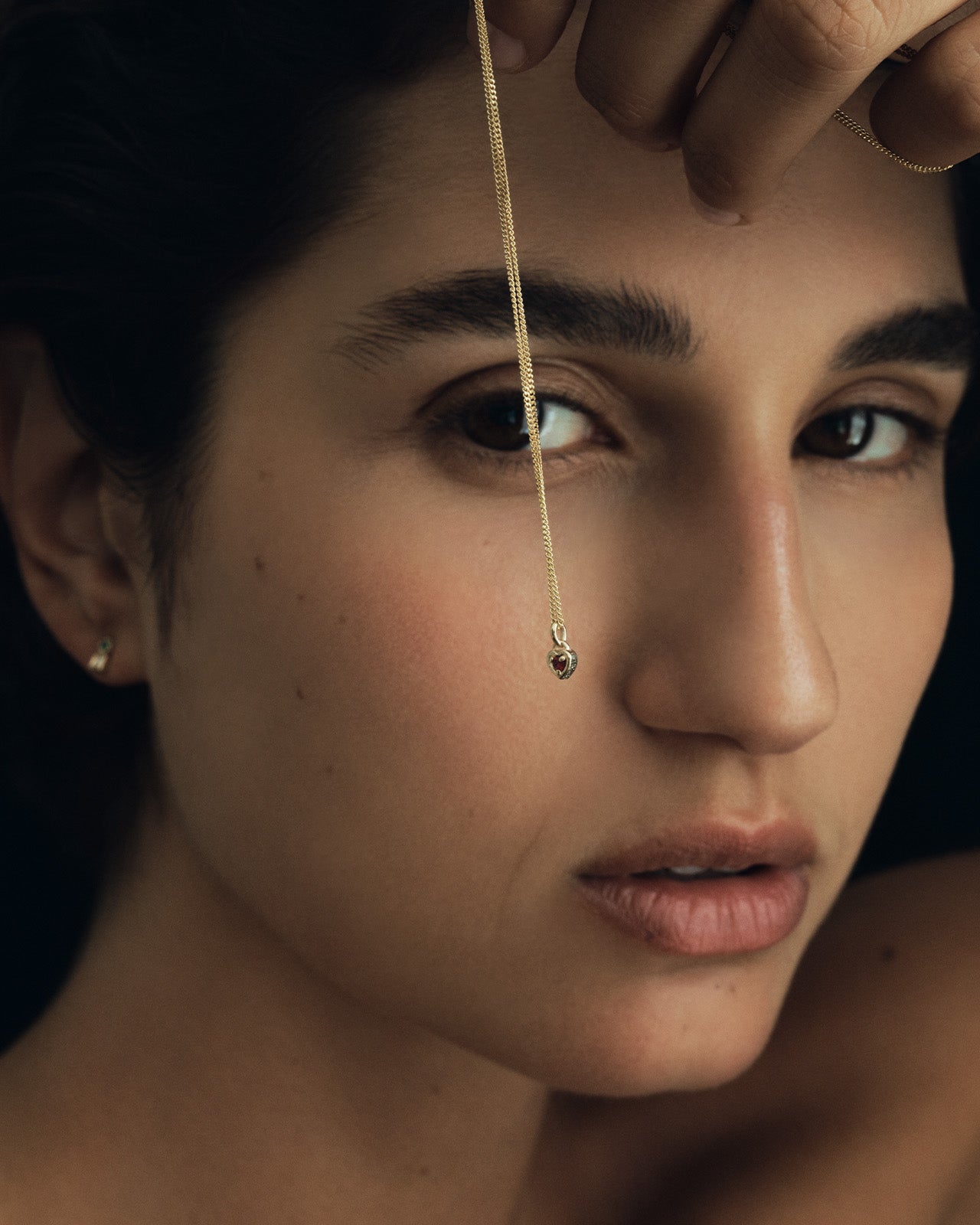 Eos Necklace Ruby Solid Gold