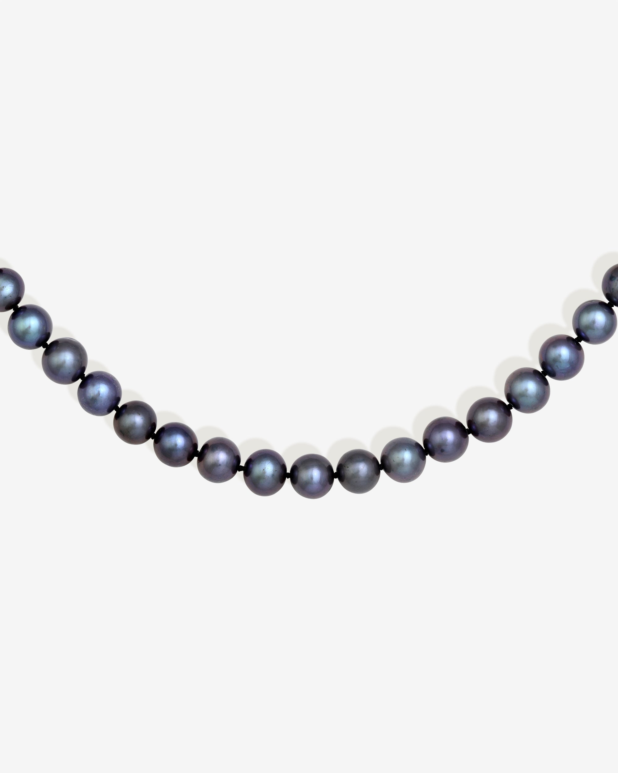 Eclipse Black Pearl Necklace Solid Gold