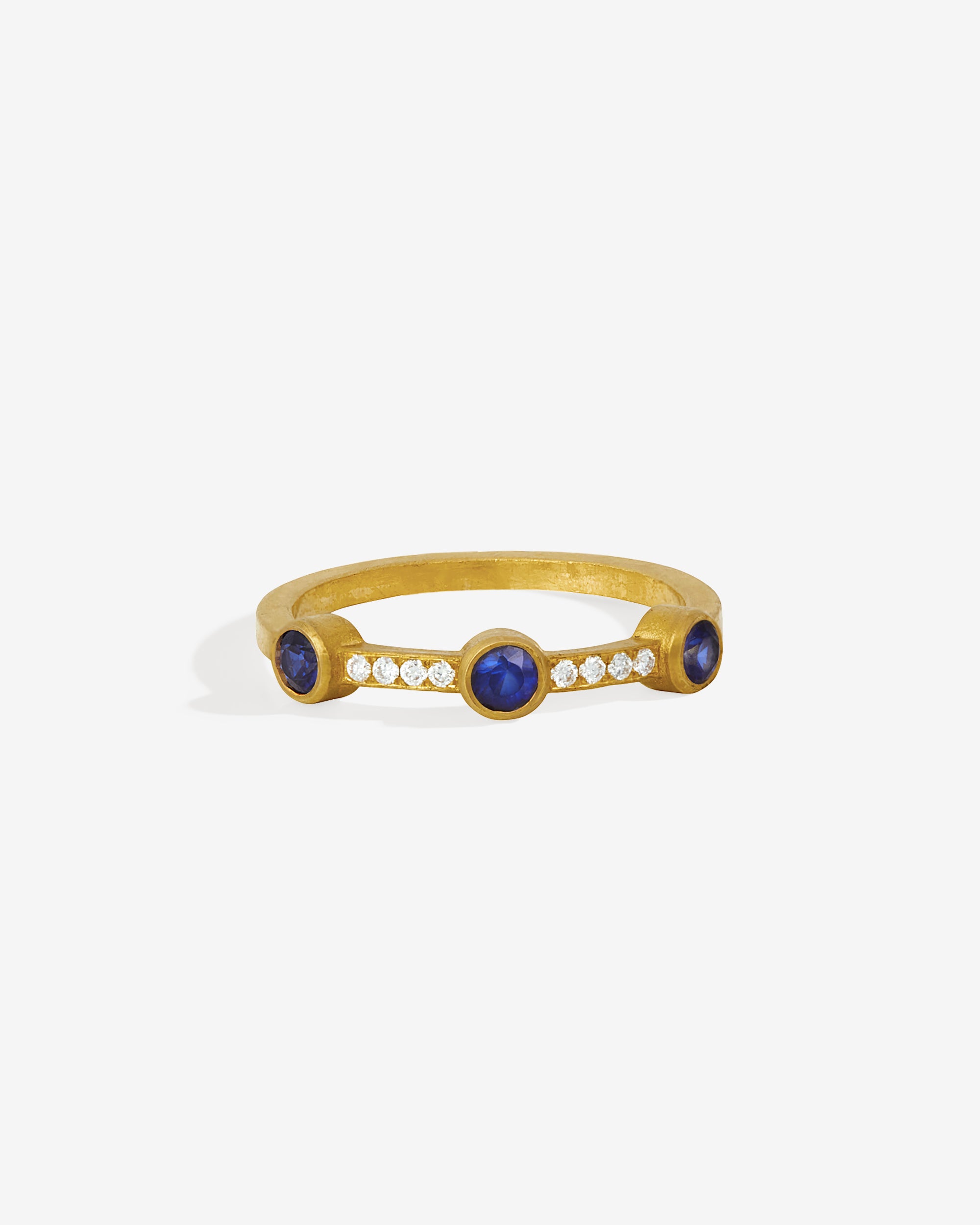 Ender Ring Sapphire Diamond Solid Gold