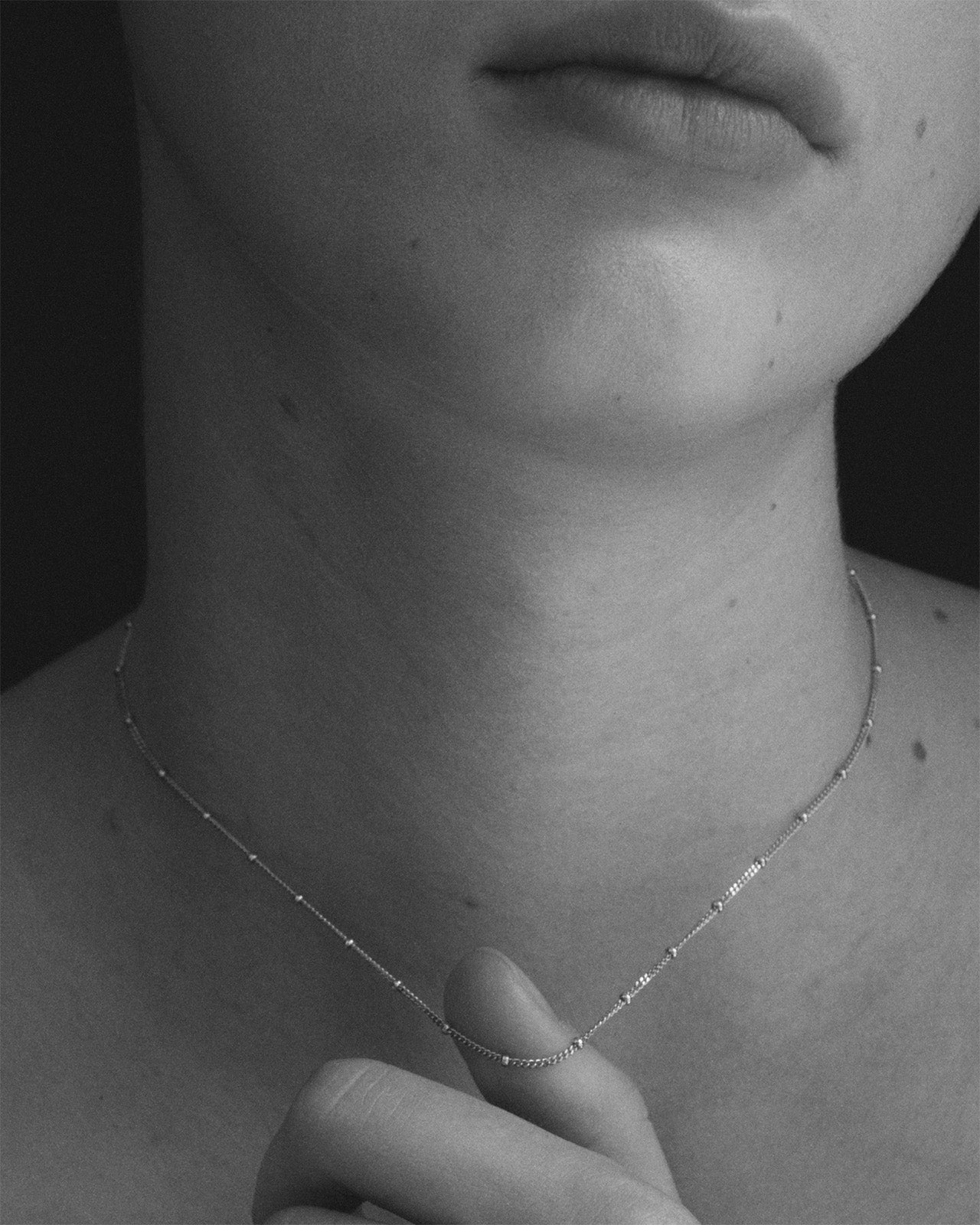 Fine Choker Chain Necklace Silver