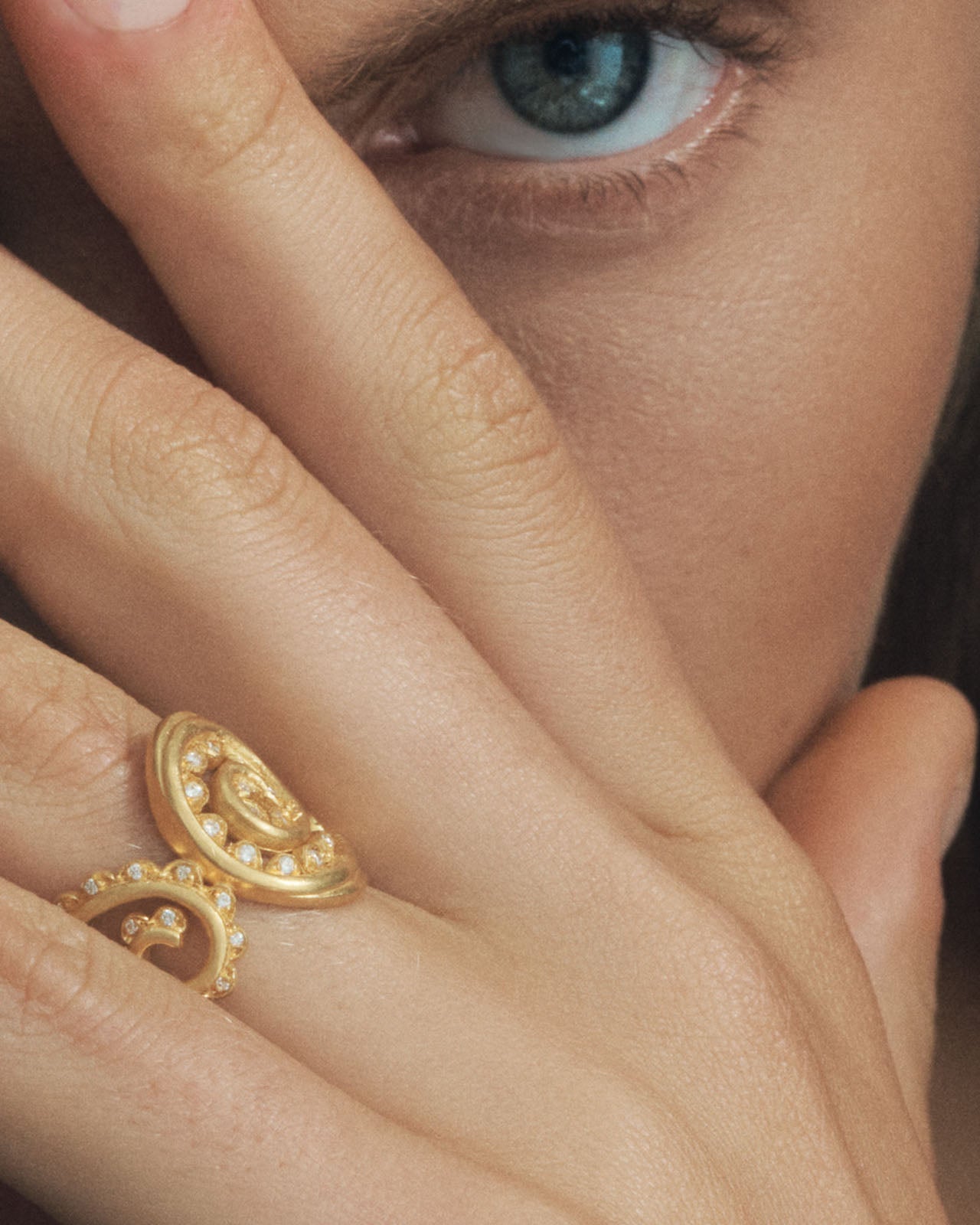 Fern Ring Diamond Solid Gold