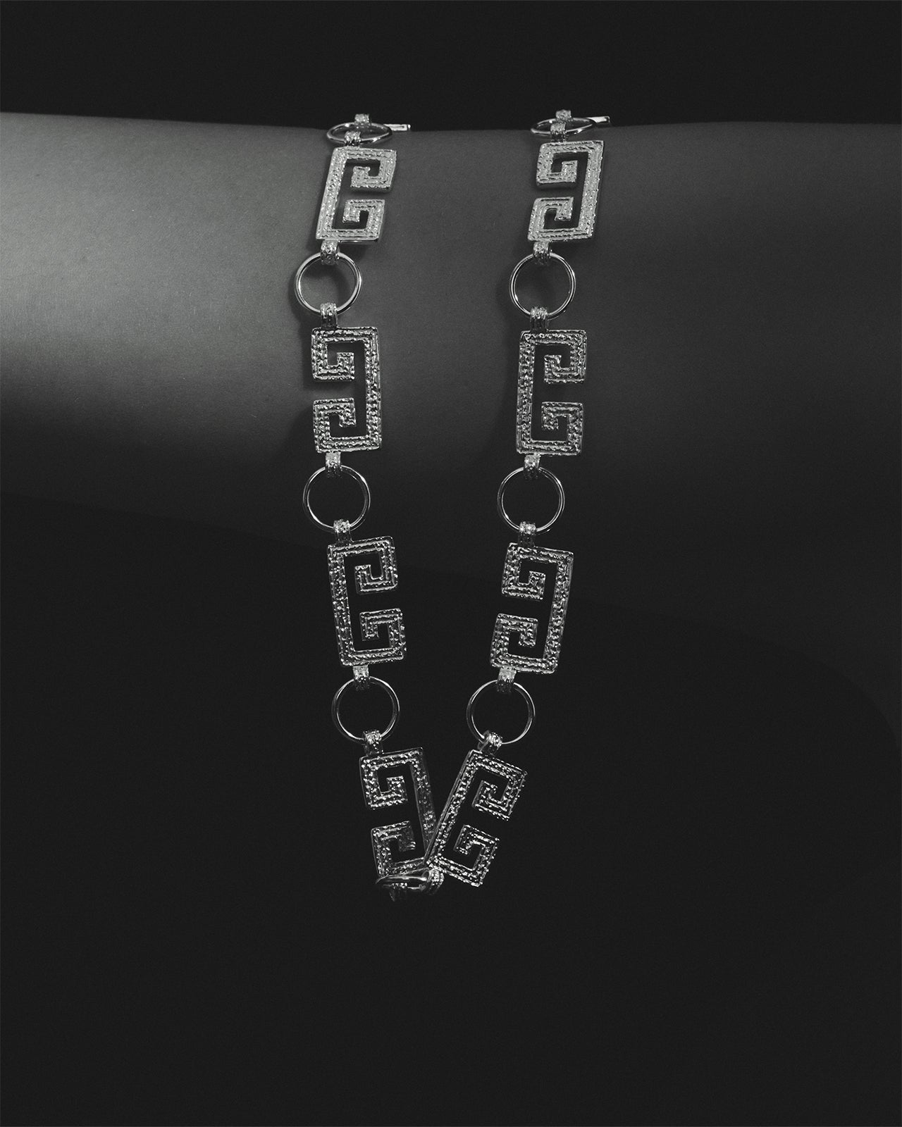 Greca Chain Necklace Silver
