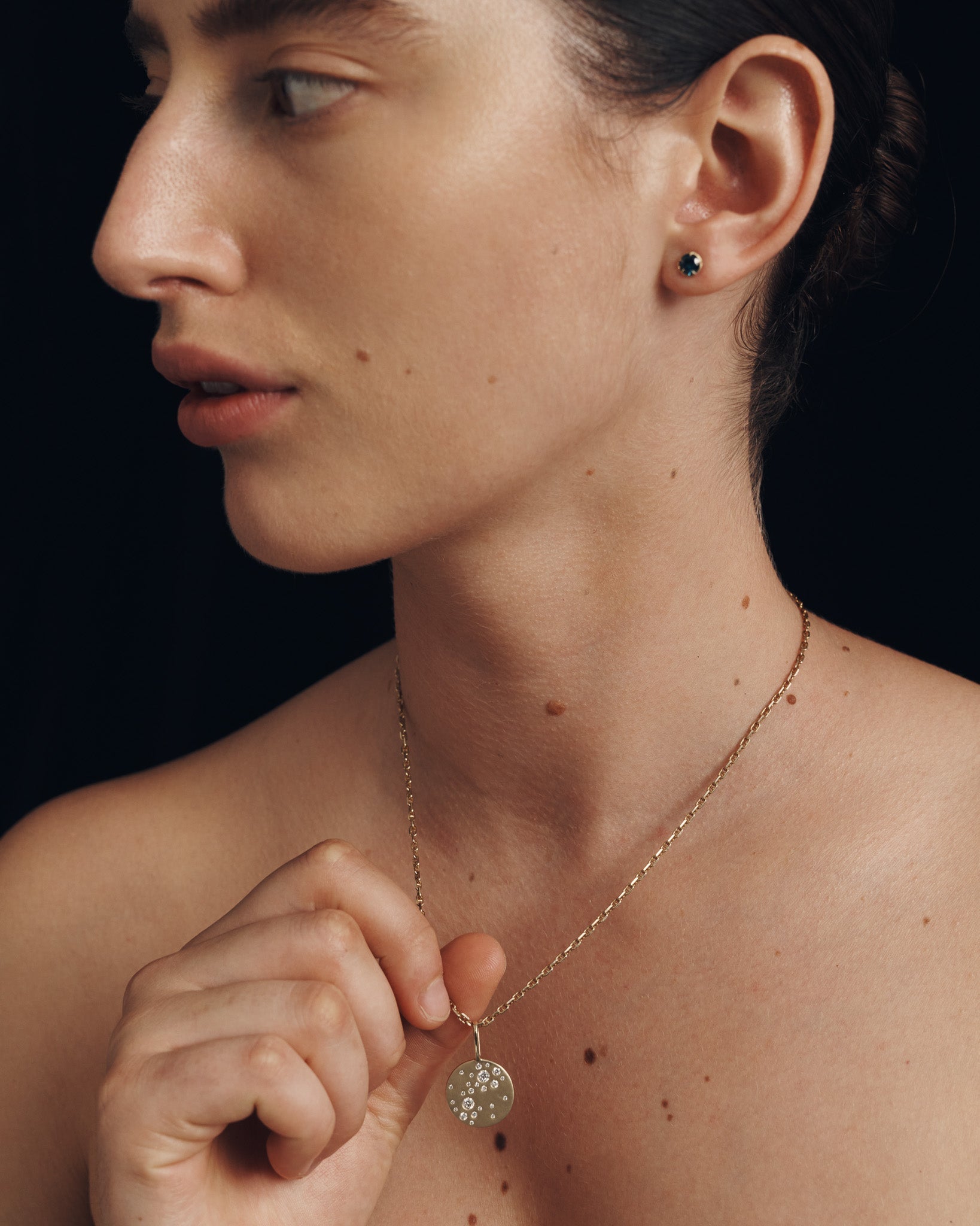 Galaxy Diamond Pendant Solid Gold