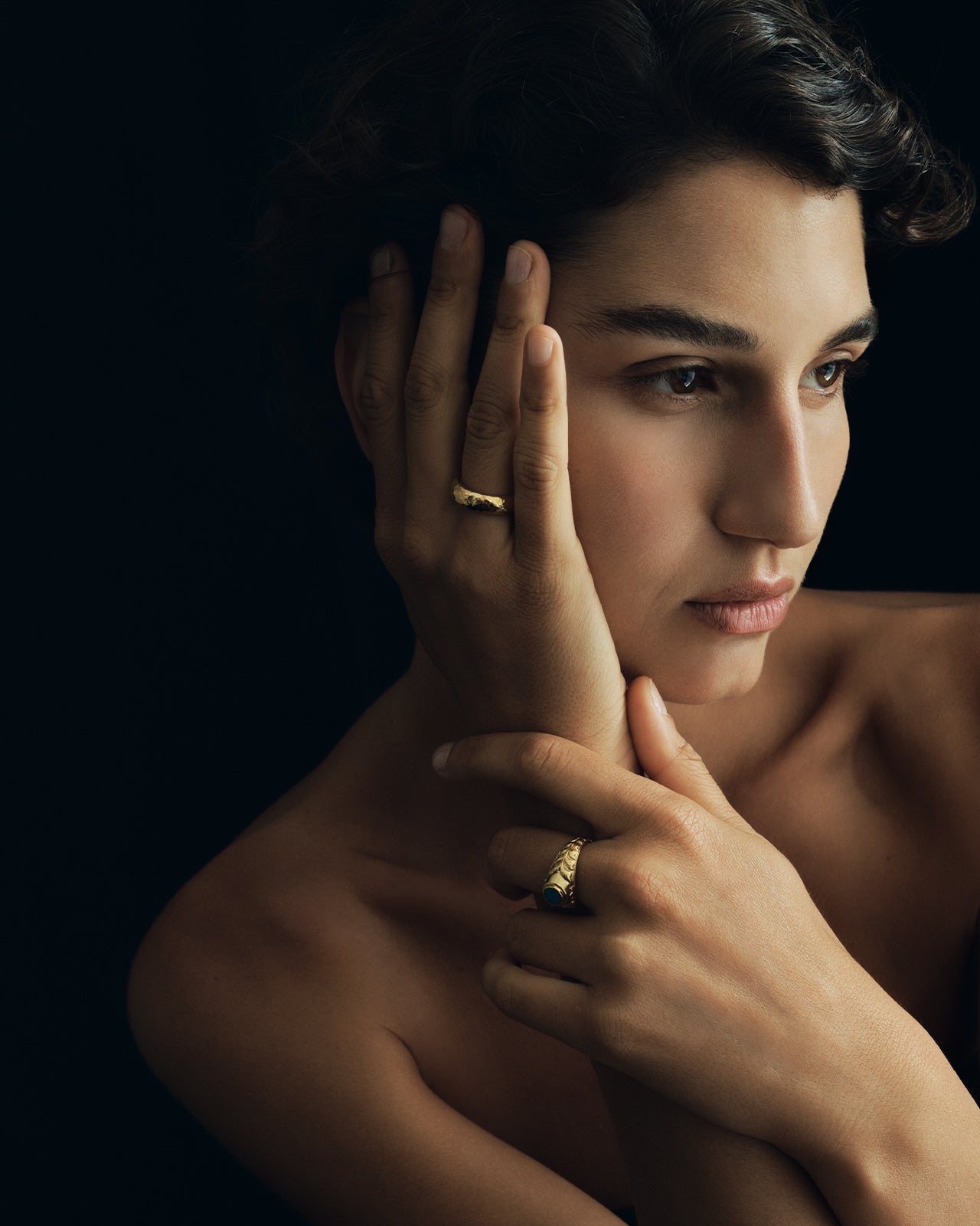 Hammered Ring Solid Gold