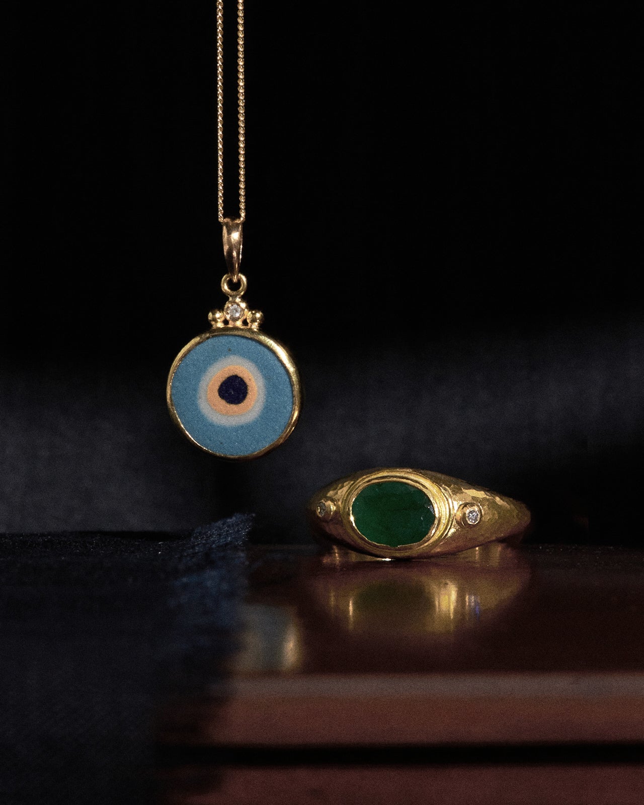 Ceren Ring Emerald Solid Gold