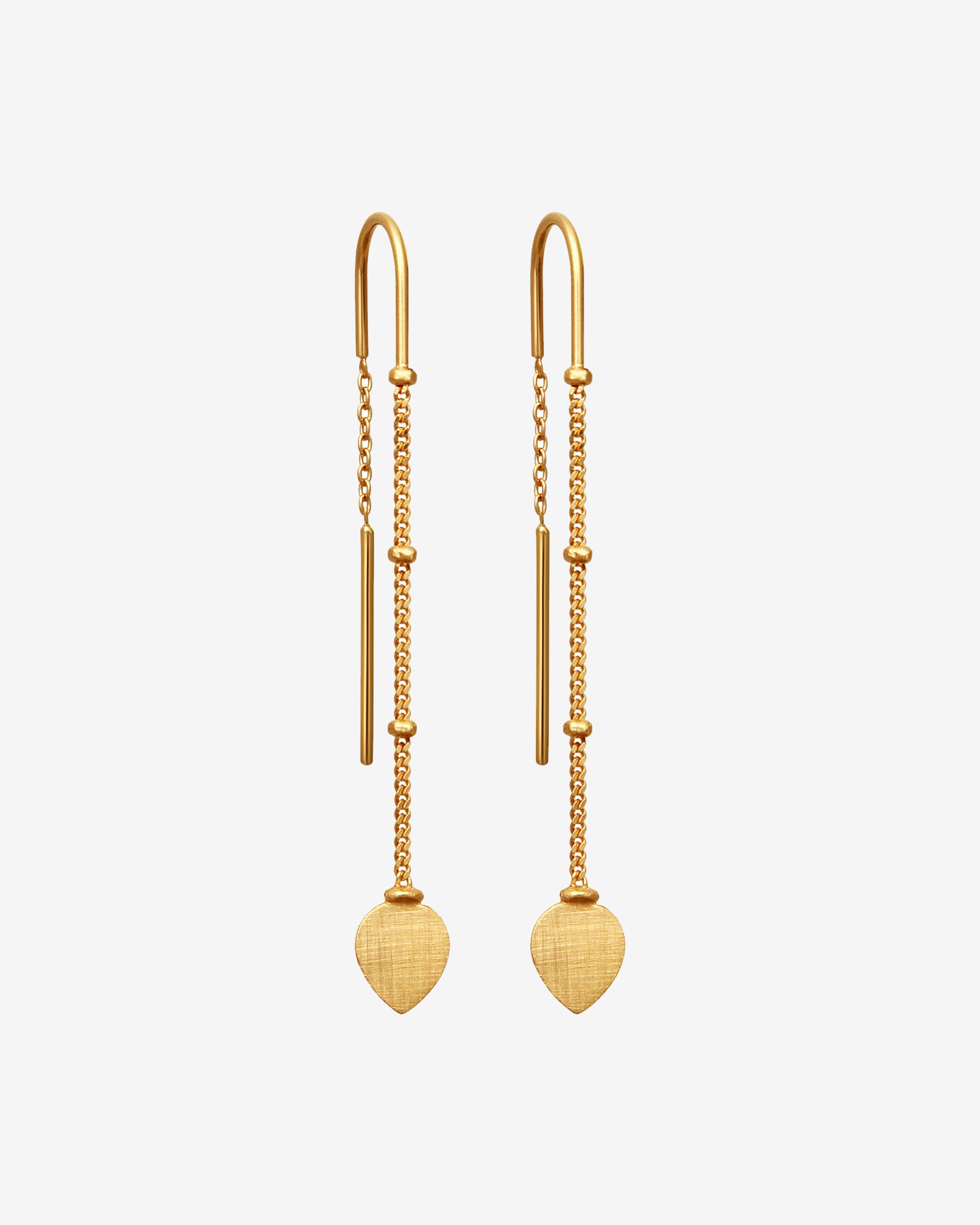 Hanging Lotus Earrings Gold Vermeil