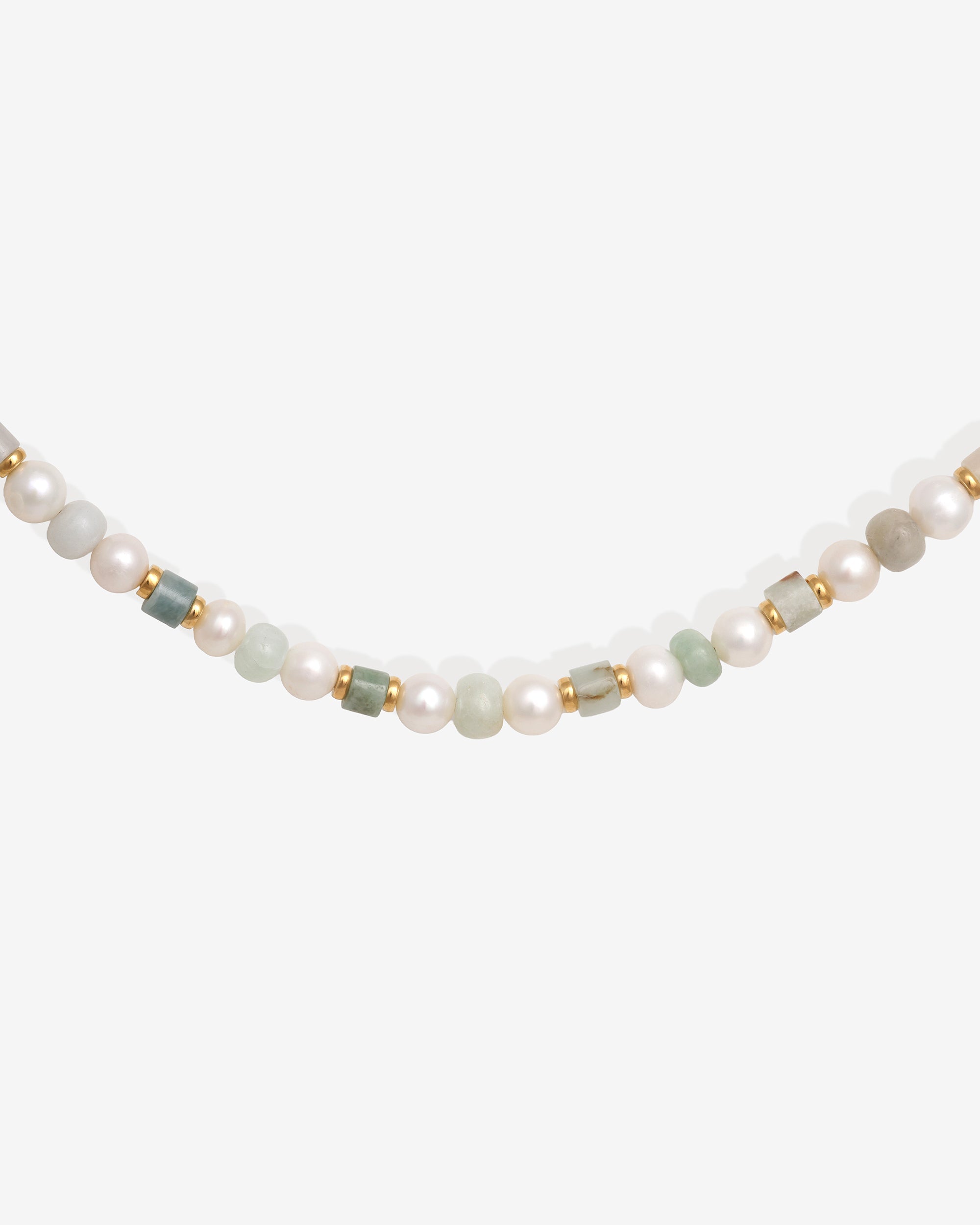 Hydra Necklace Gold Vermeil set with jade and pearl