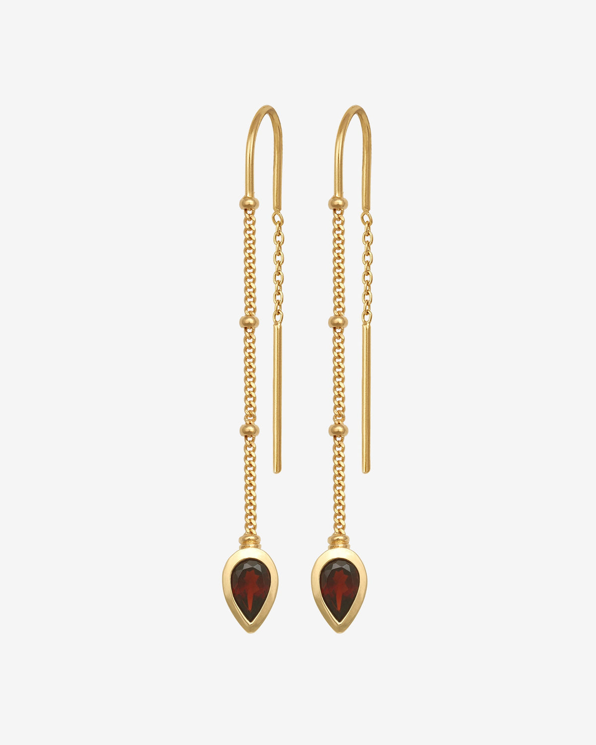 Ignis Earrings Gold Vermeil set with garnet