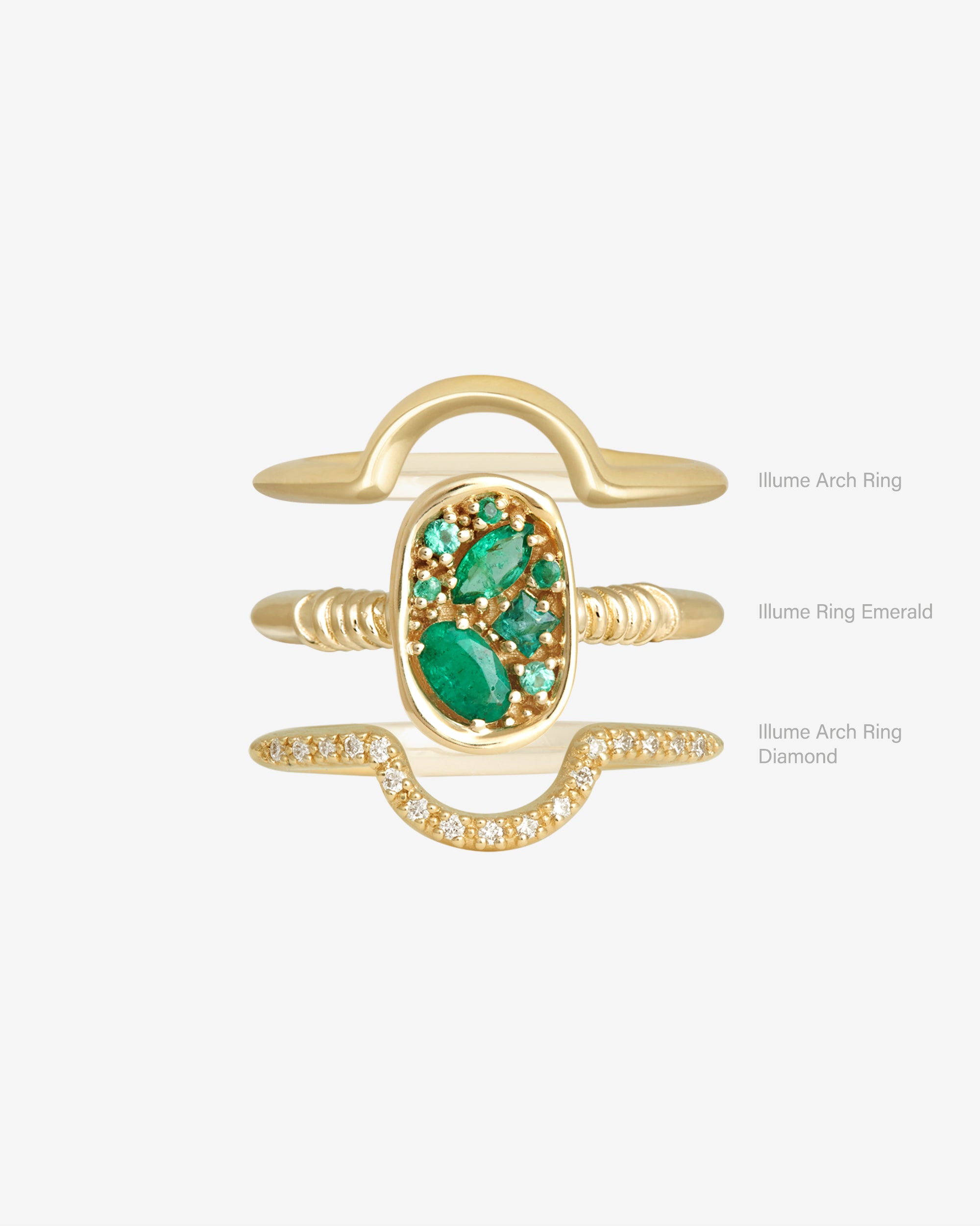Illume Ring Emerald Solid Gold