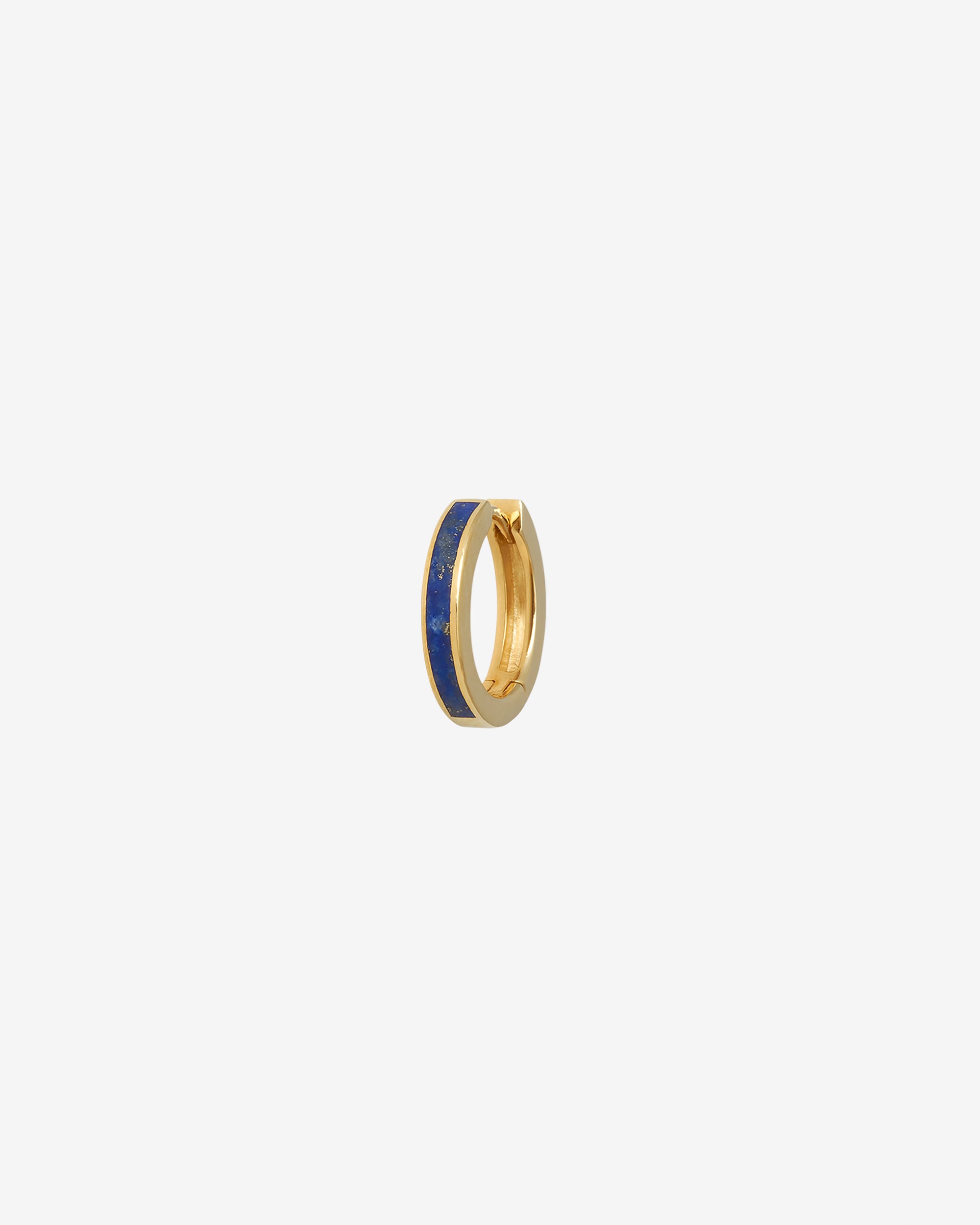 Inlay Single Huggie Lapis Solid Gold