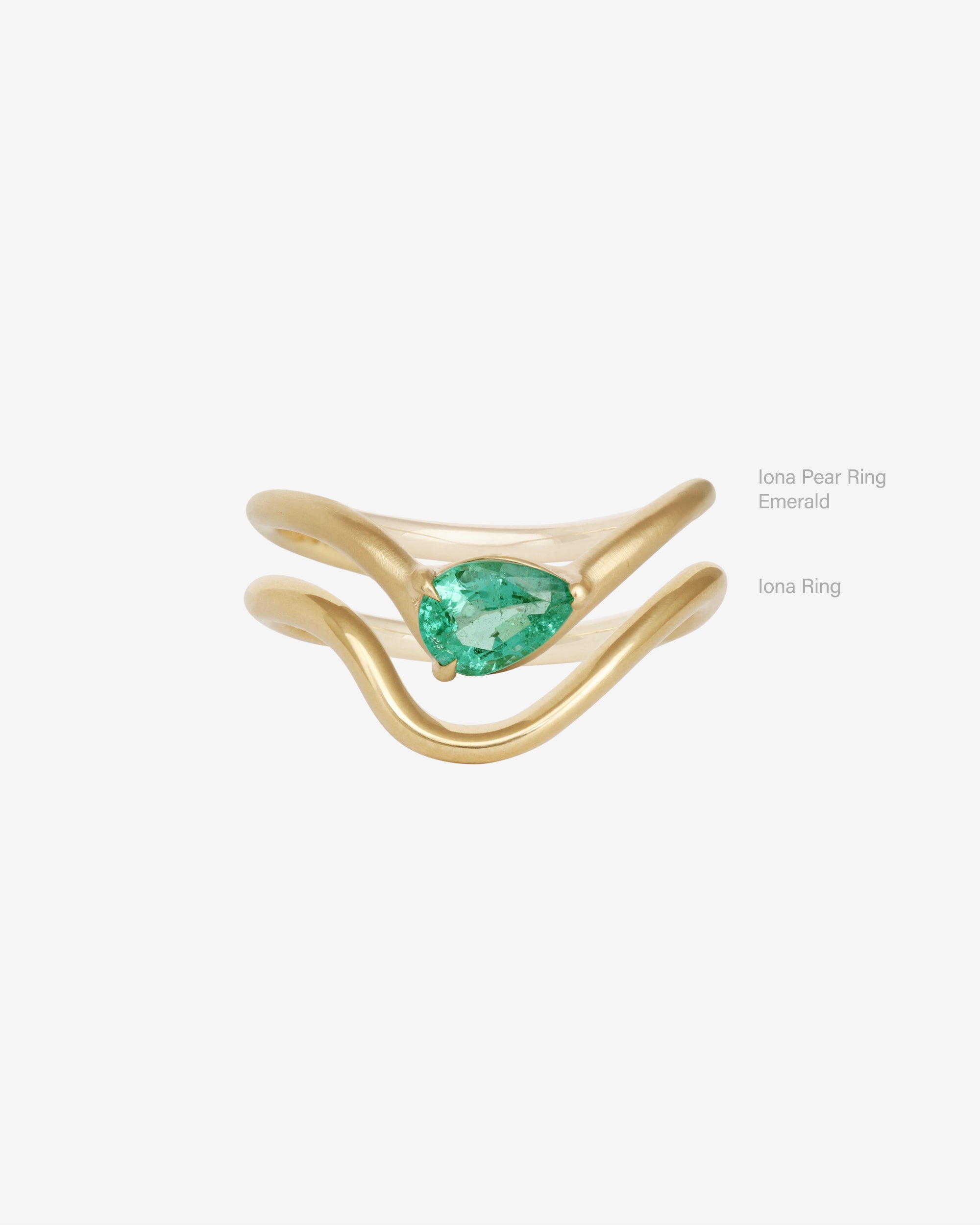 Iona Pear Ring Emerald Solid Gold