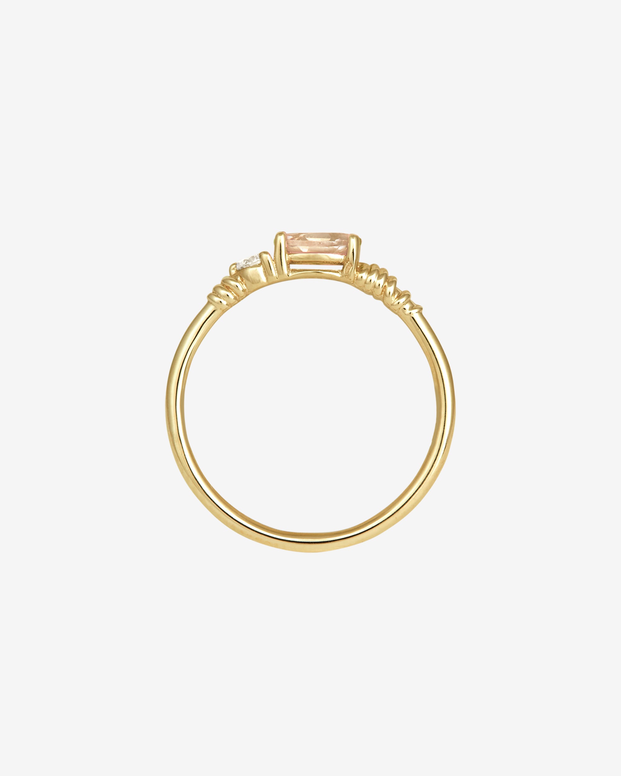 Jasmine Ring Morganite Diamond Solid Gold