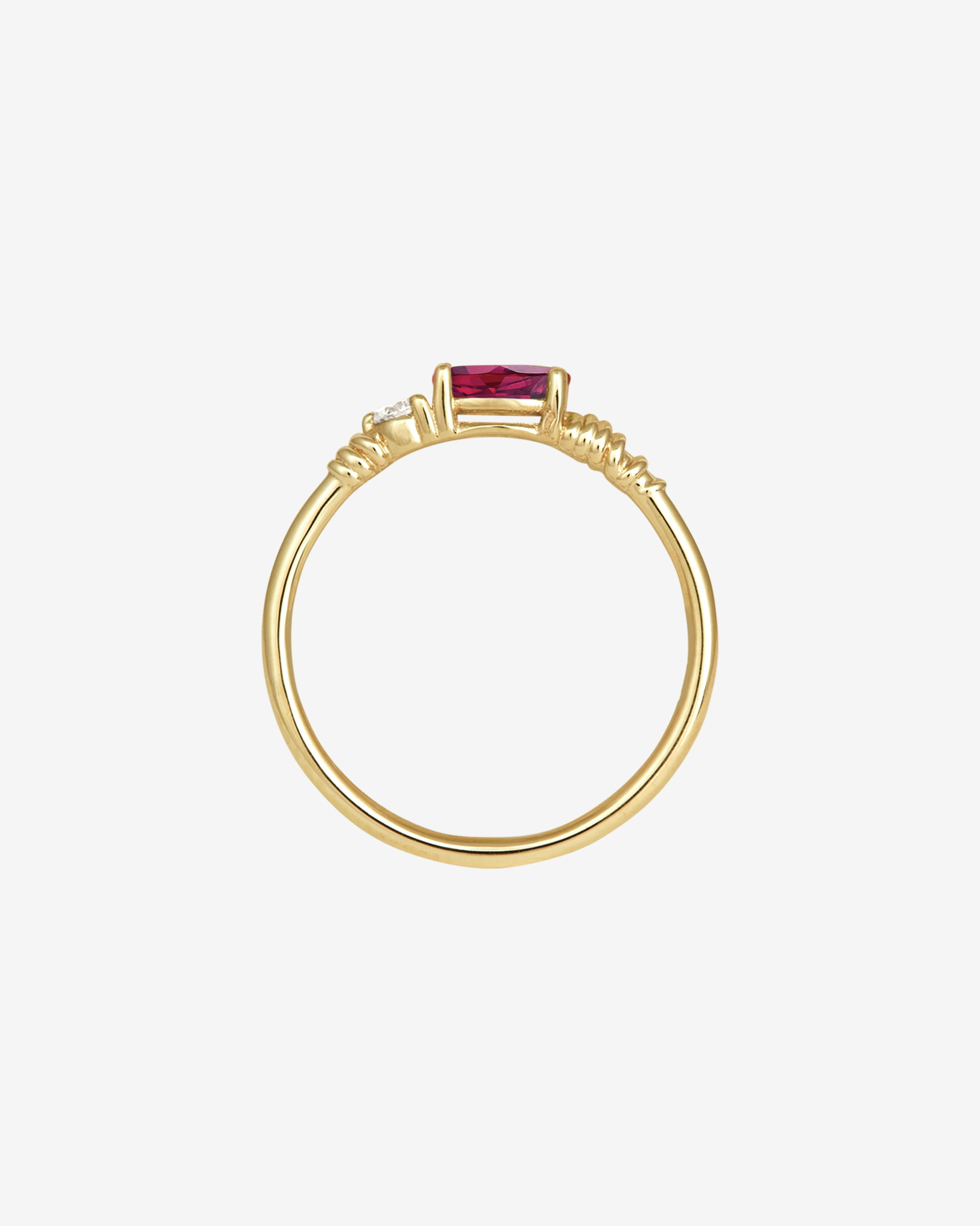 Jasmine Ring Ruby Diamond Solid Gold