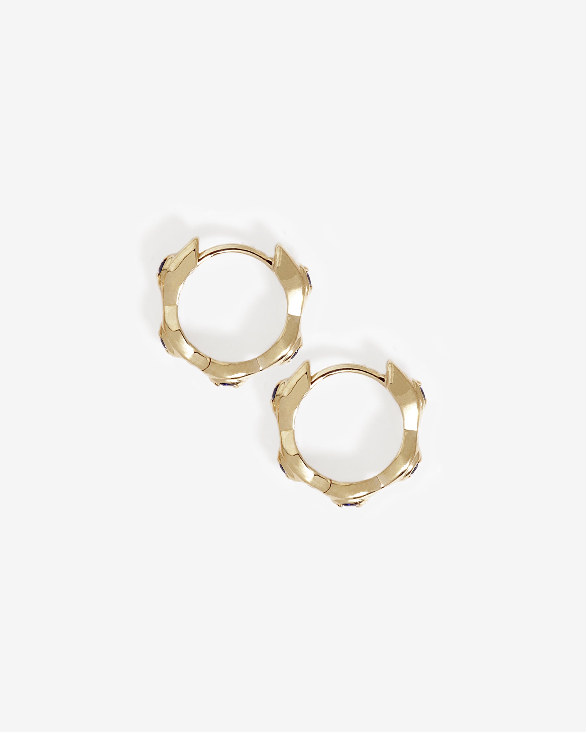 Kassandra Huggie Earrings Sapphire Solid Gold