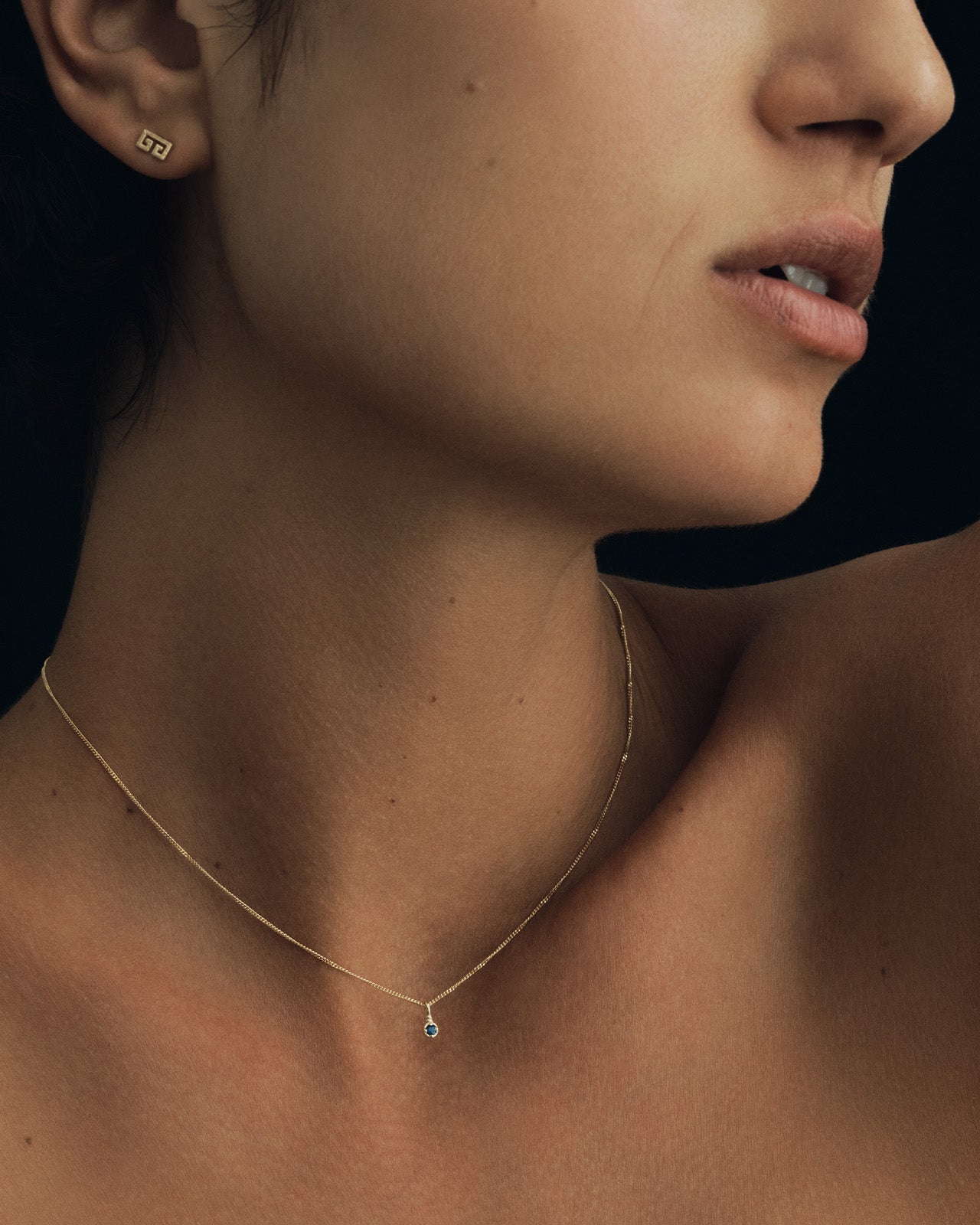 Leto Necklace Sapphire Solid Gold