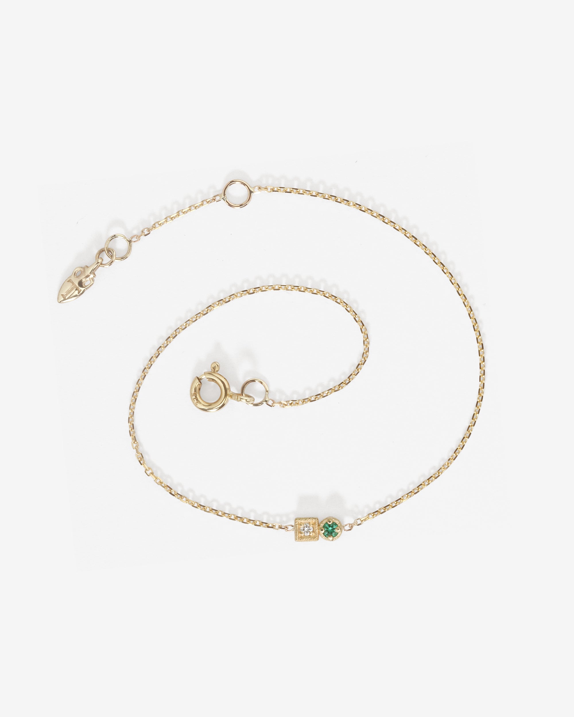Lenci Bracelet Emerald Diamond Solid Gold