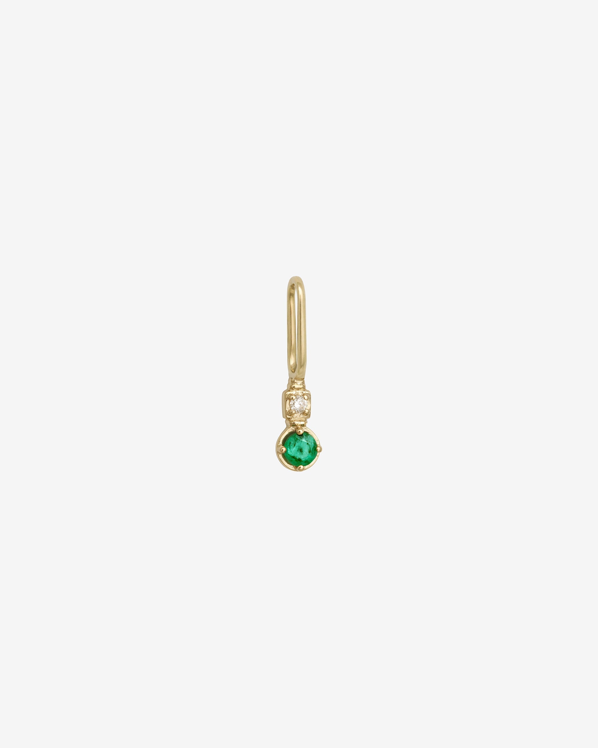 Lenci Emerald and Diamond Charm Solid Gold