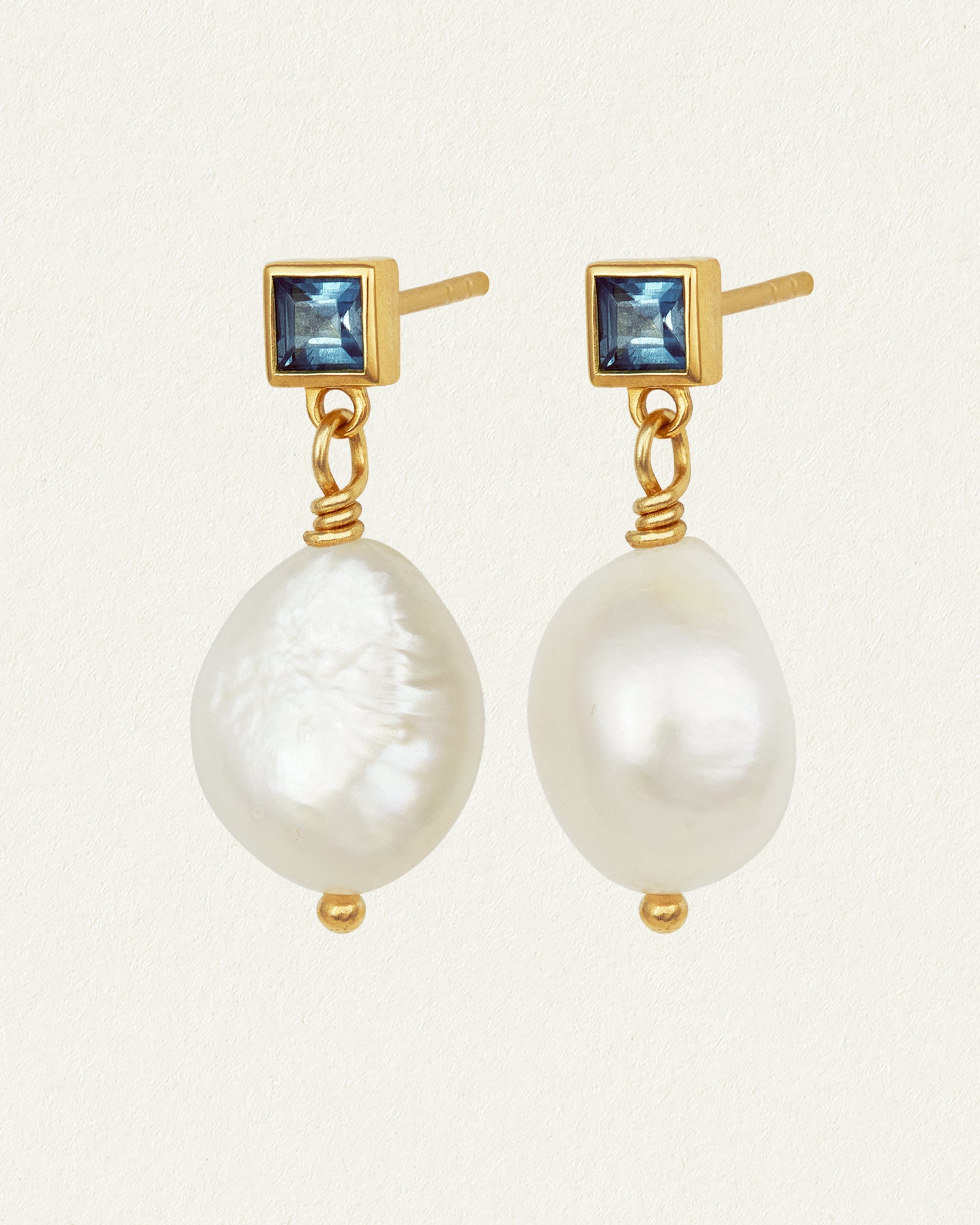 Natural Emerald Drop Earrings with Pearls and Gold store Vermeil....