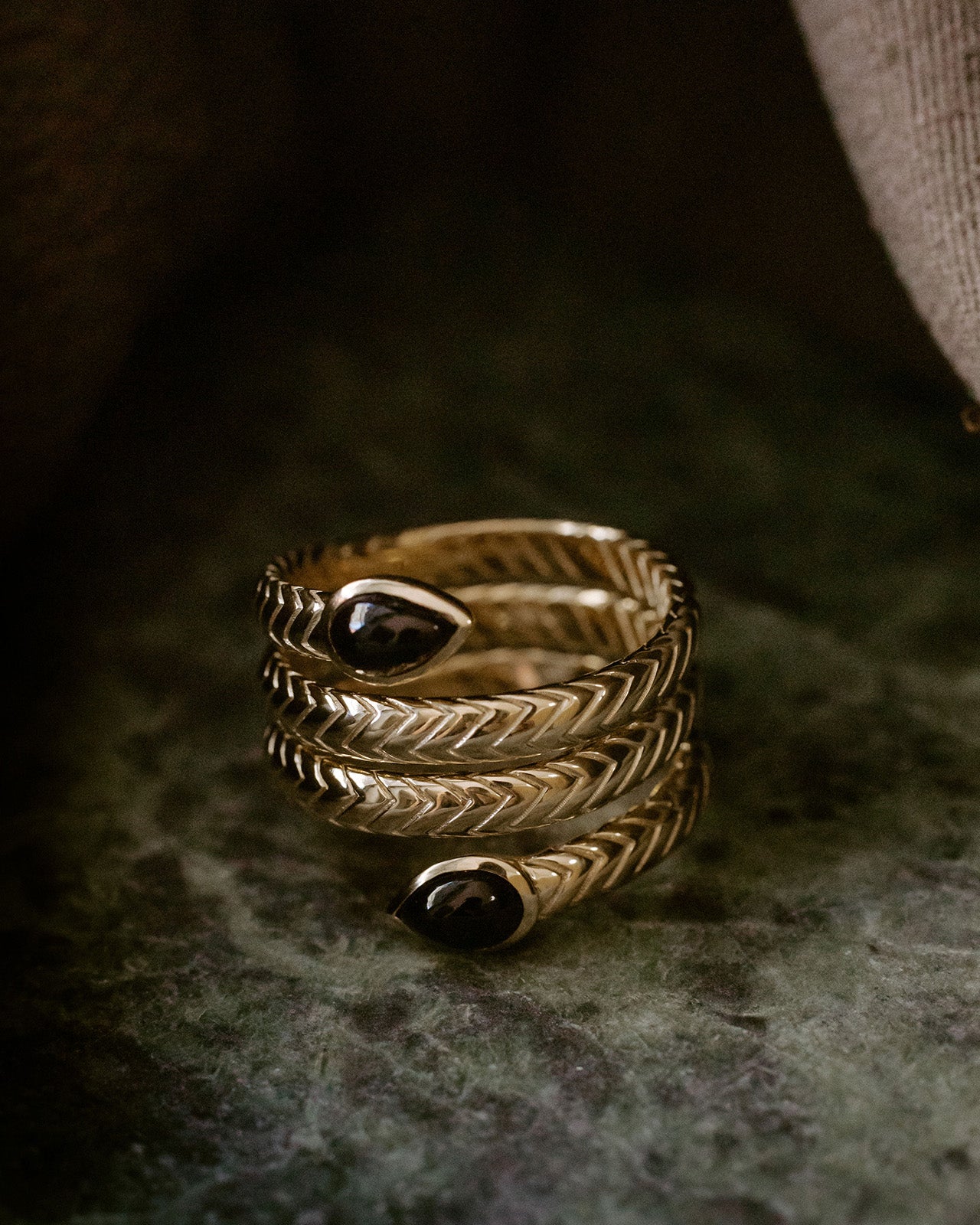 Metis Ring Onyx Gold Vermeil