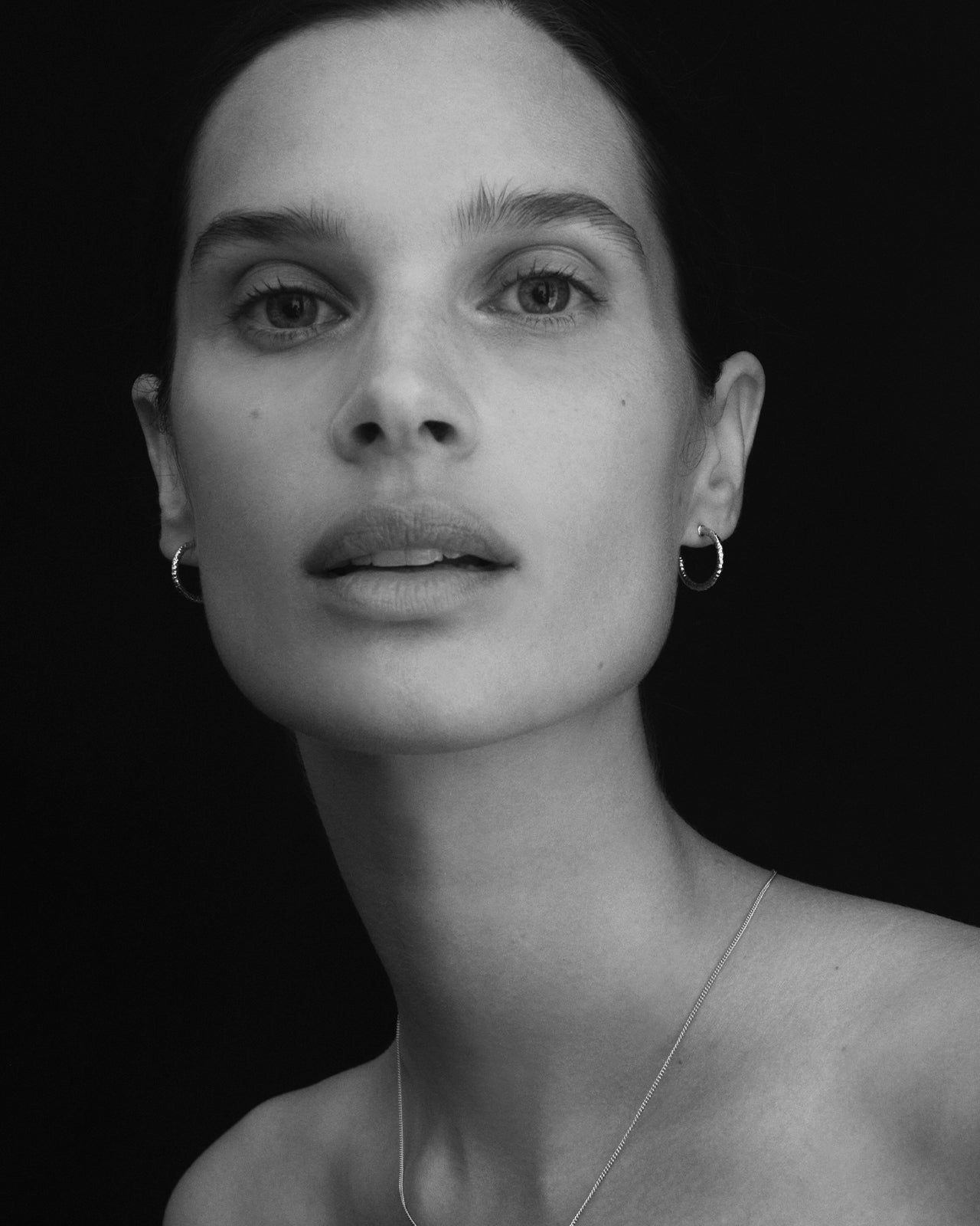 Molten Hoop Earrings Silver