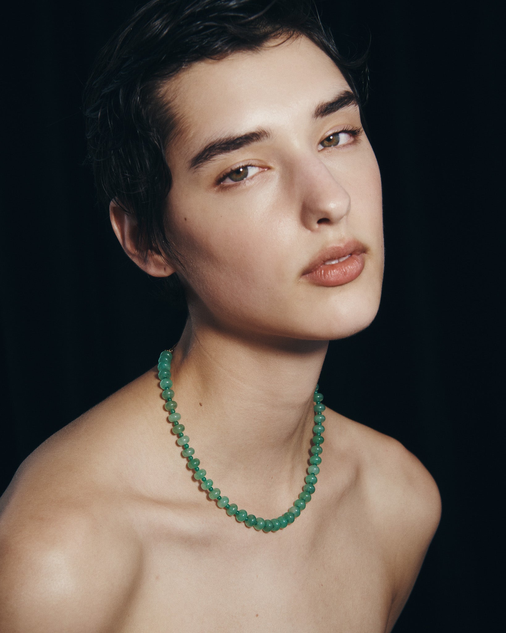Ma Beaded Necklace Gold Vermeil, worn