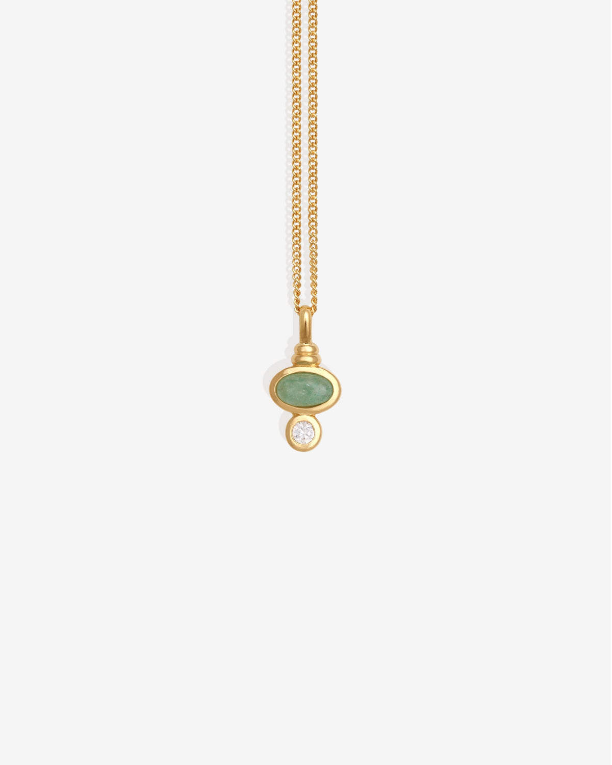 Ma Necklace Gold Vermeil set with aventurine and zircon