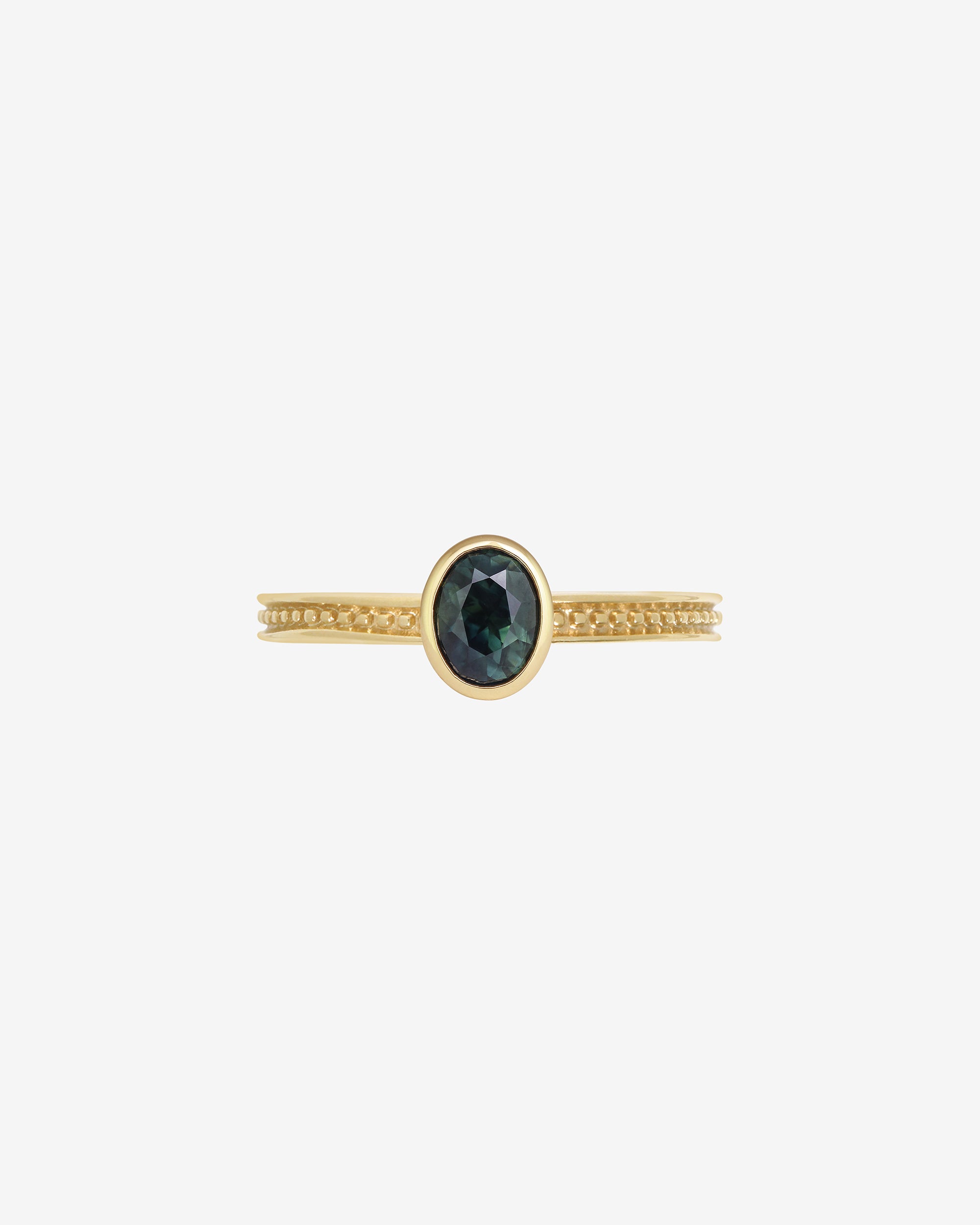Mila Oval Ring 0.8ct Teal Sapphire Solid Gold