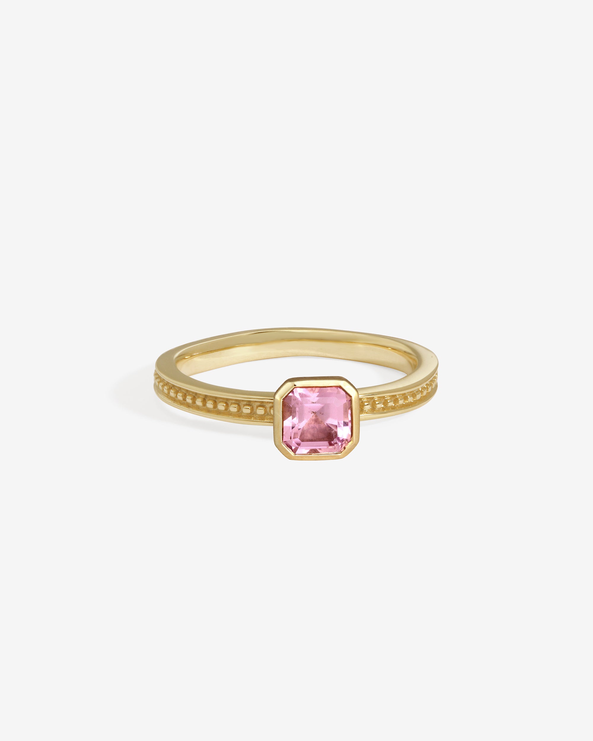 Mila Square Ring 0.79ct Pink Tourmaline Solid Gold