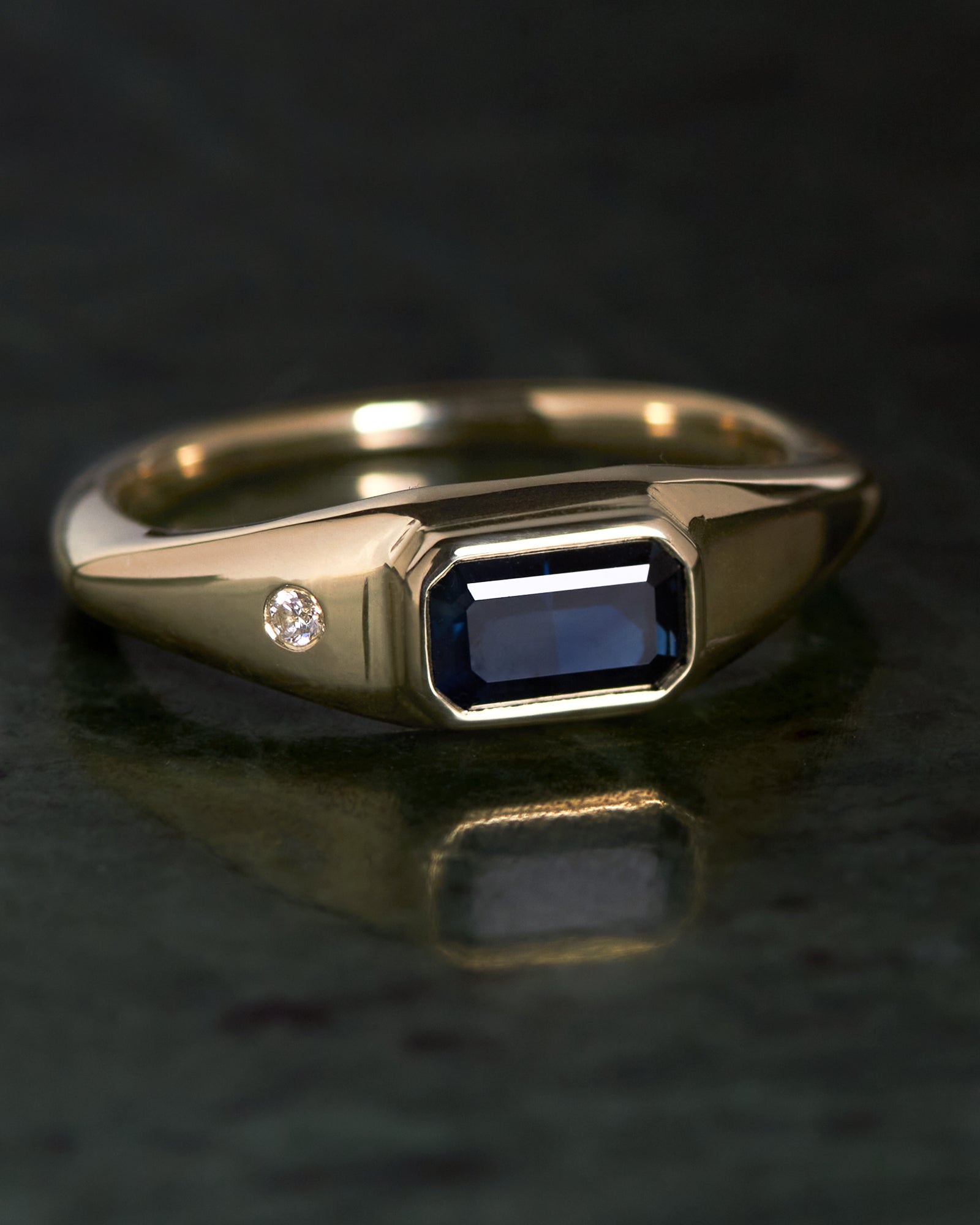 Min Ring Barion Blue Sapphire Solid Gold