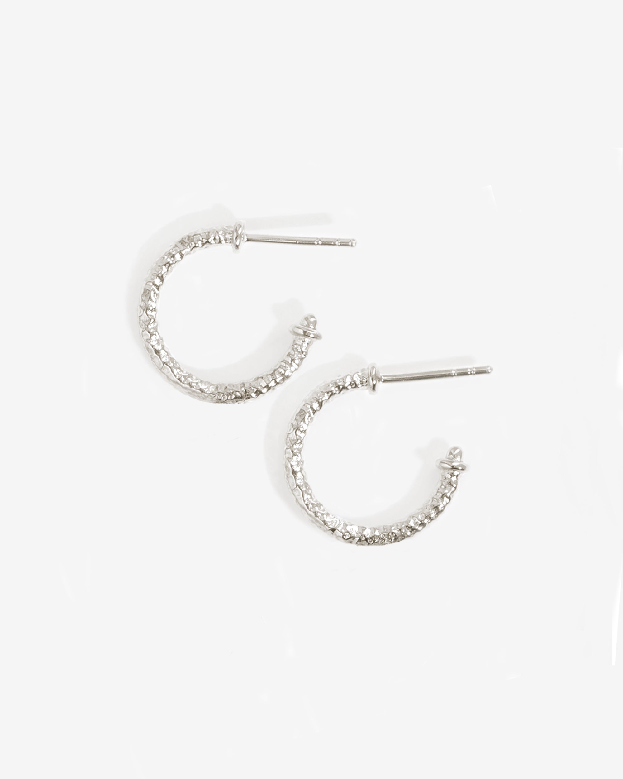 Molten Hoop Earrings Silver