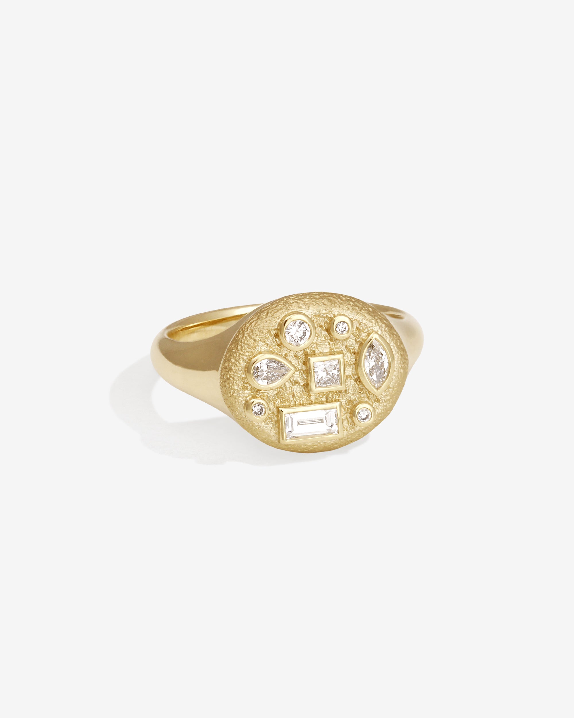 Mosaic Ring Cluster Diamond Solid Gold