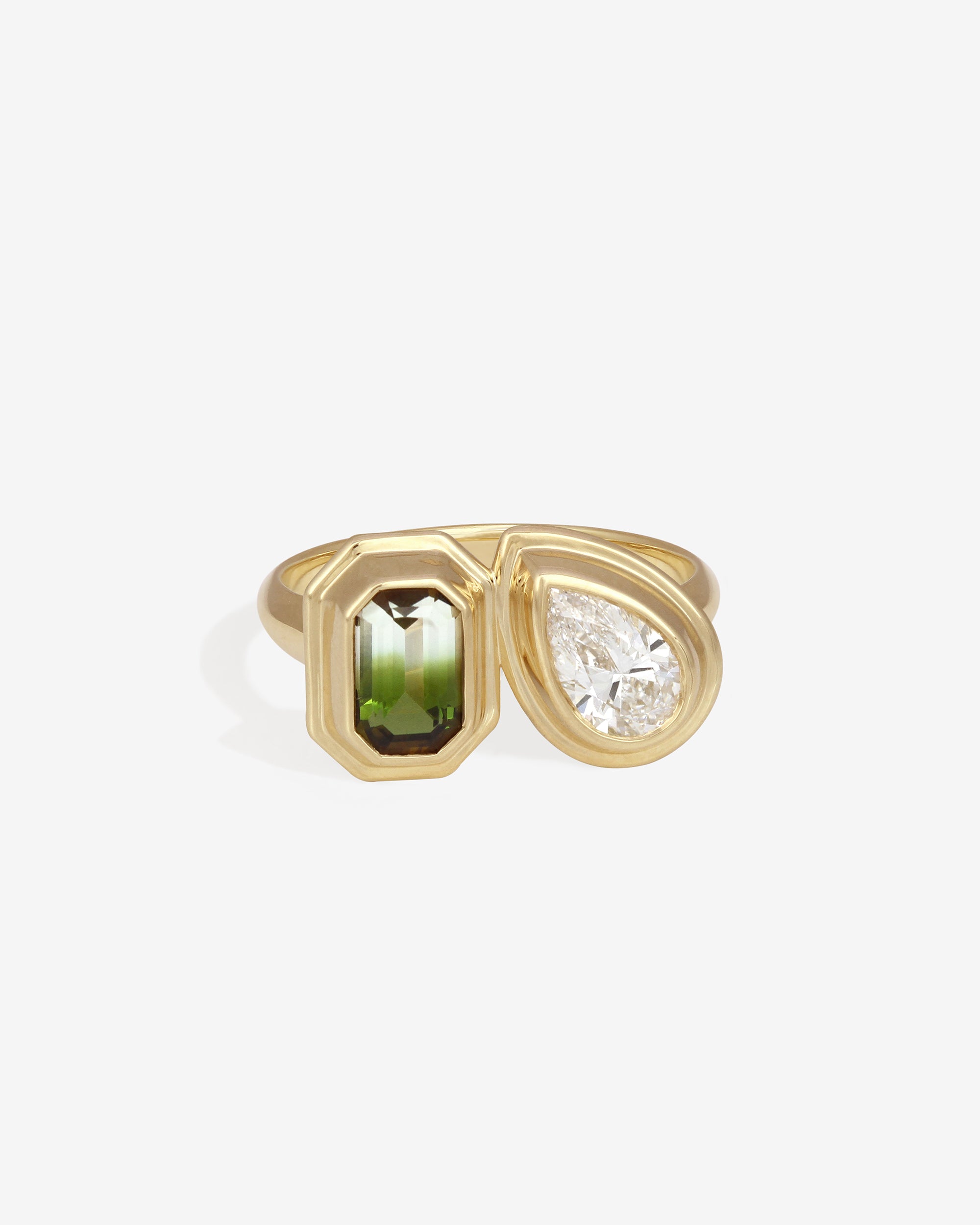 Nova Pear Ring Tourmaline Diamond Solid Gold