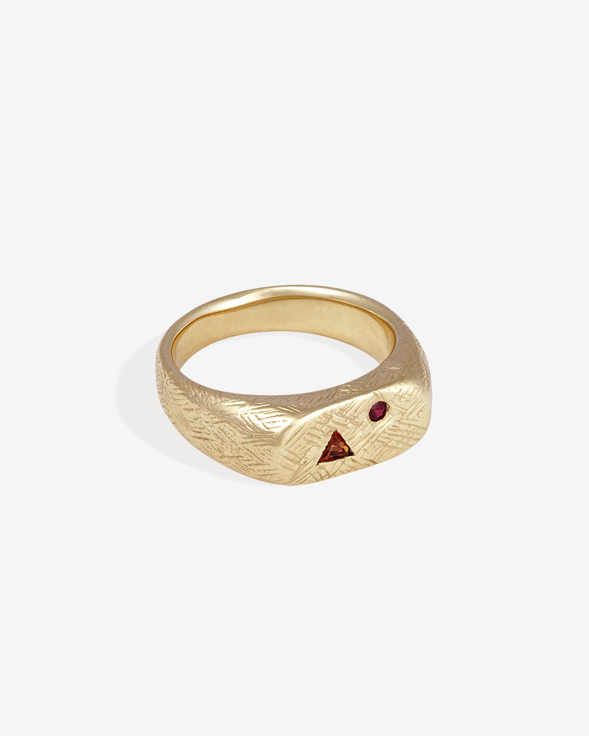 Pyra Ring Garnet Ruby Solid Gold