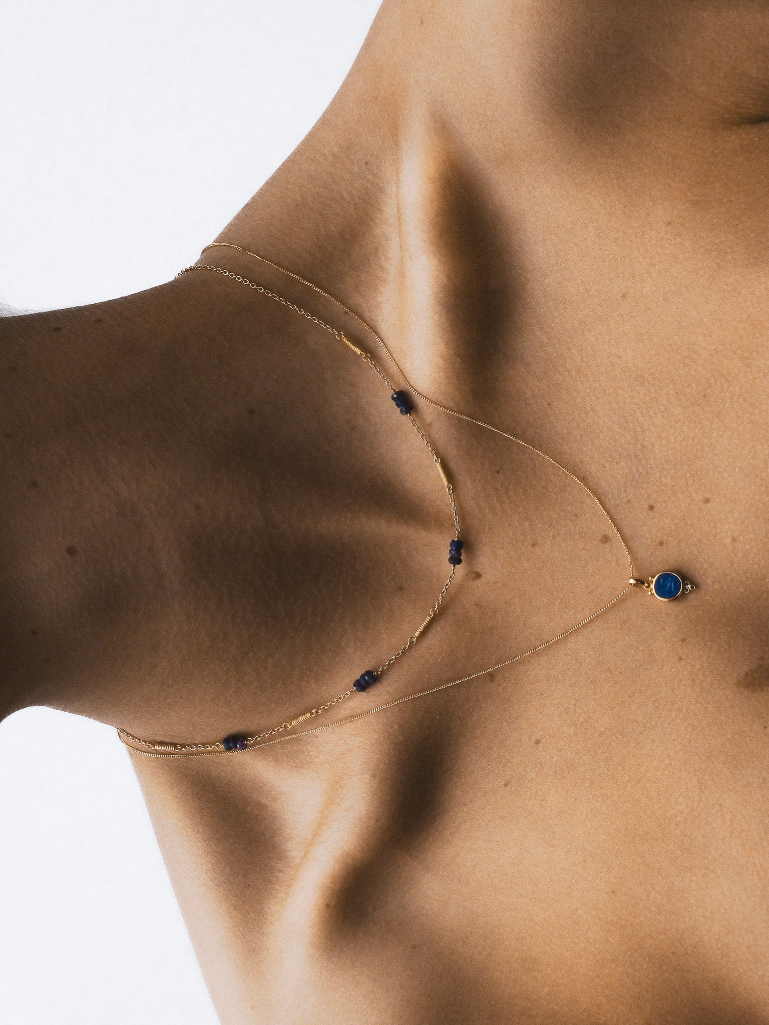 Quinn Necklace Sapphire Gold Vermeil