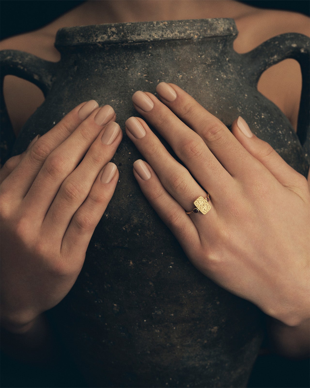 Ruby Seal Ring Gold Vermeil