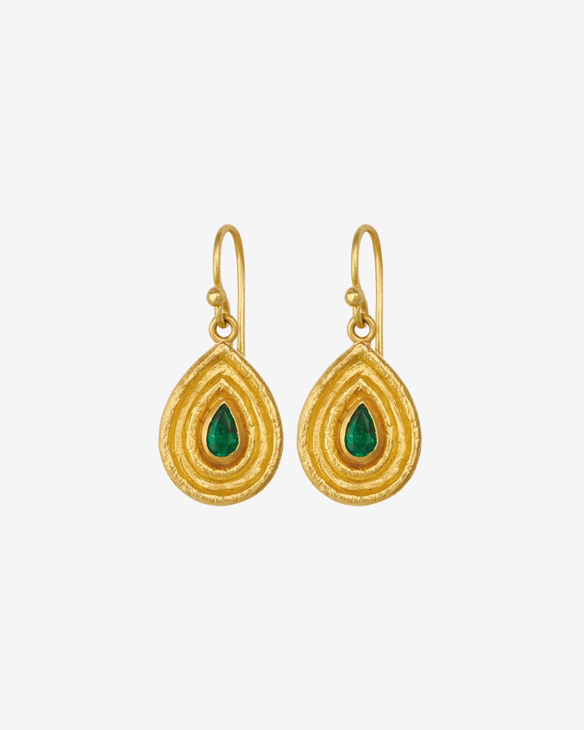 Reign Earrings Emerald Solid Gold