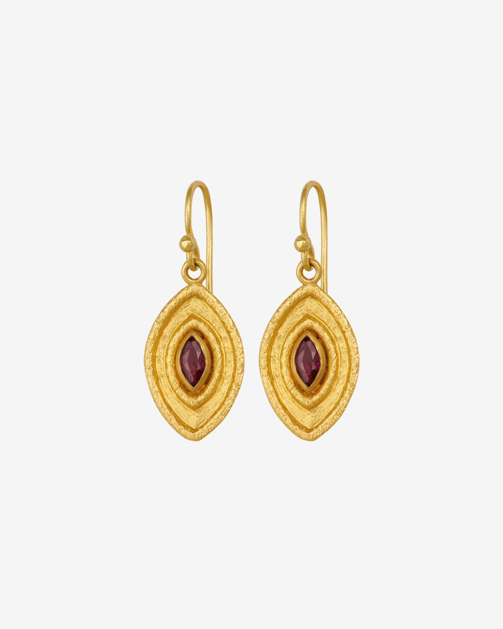 Reign Earrings Ruby Solid Gold