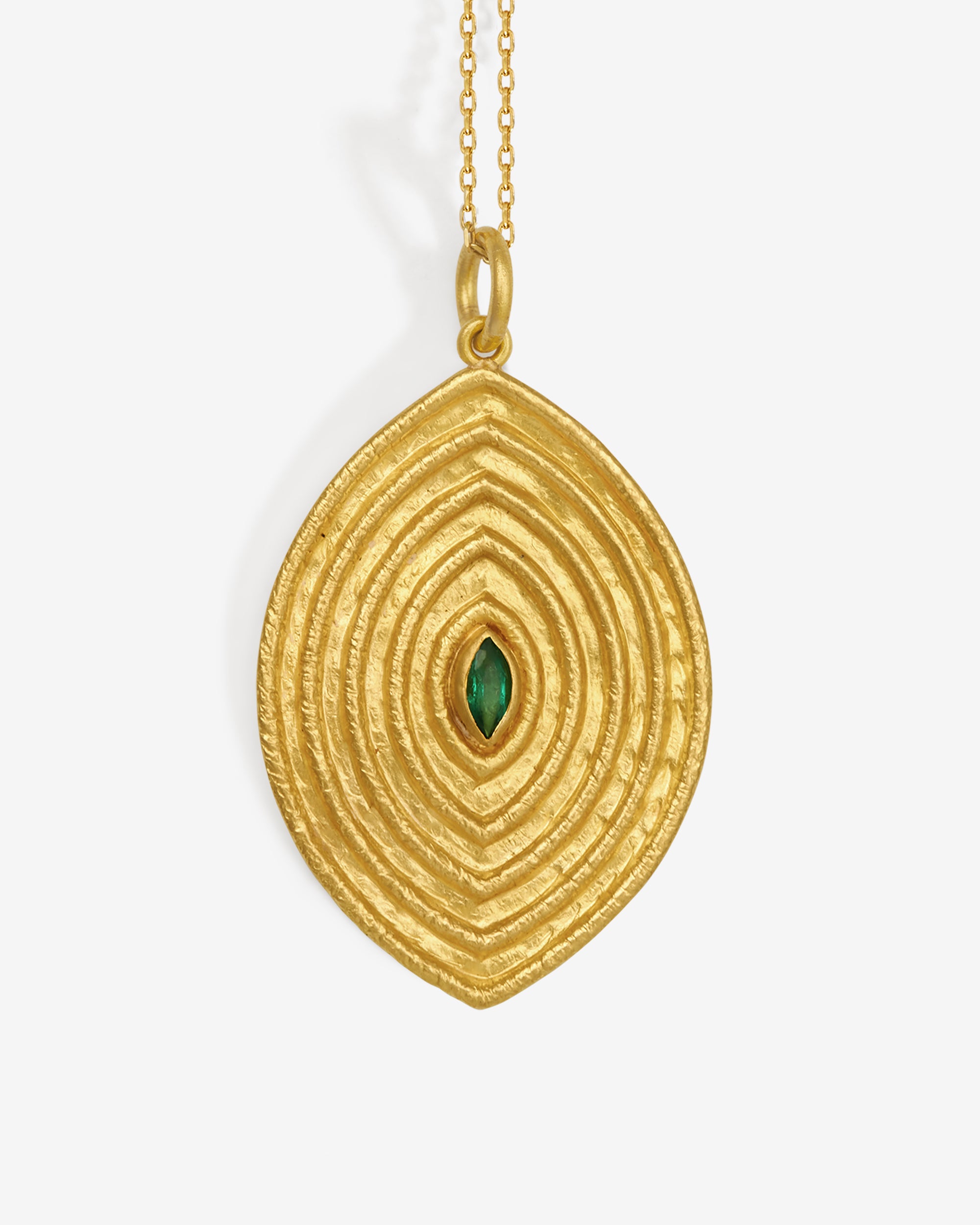 Reign Large Necklace Emerald Solid Gold