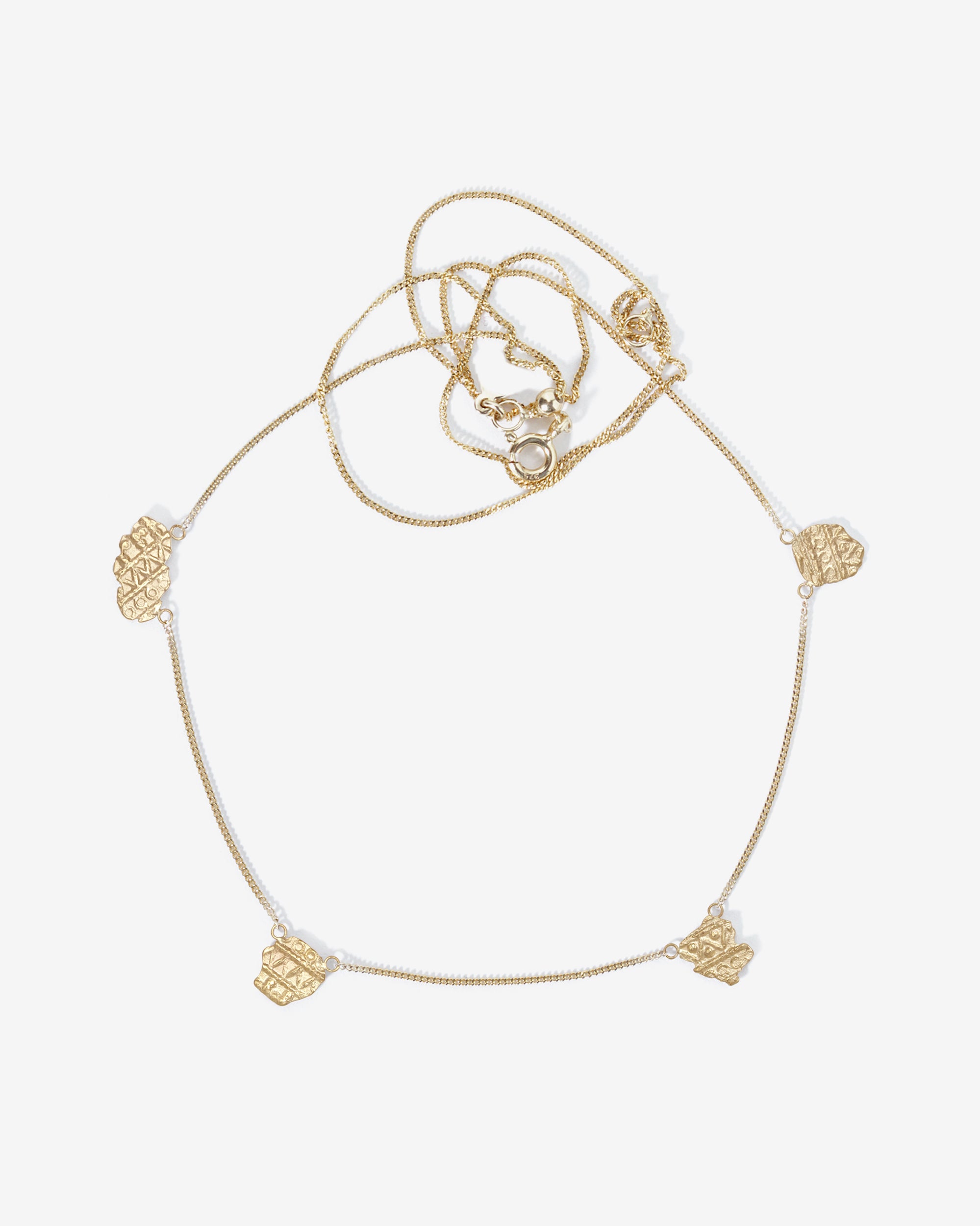 Relic IV Station Necklace Solid Gold