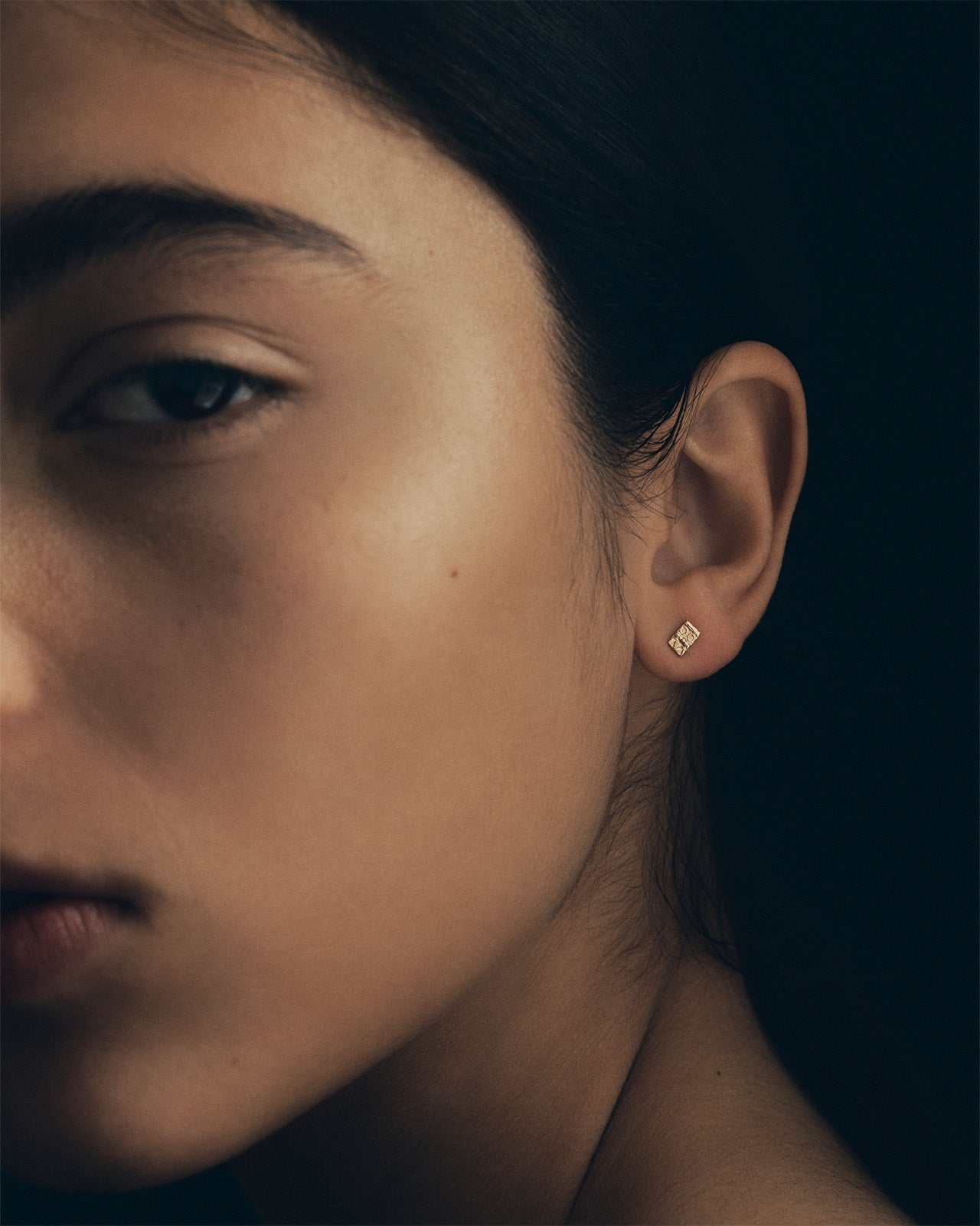 Relic MM Stud Earrings Solid Gold