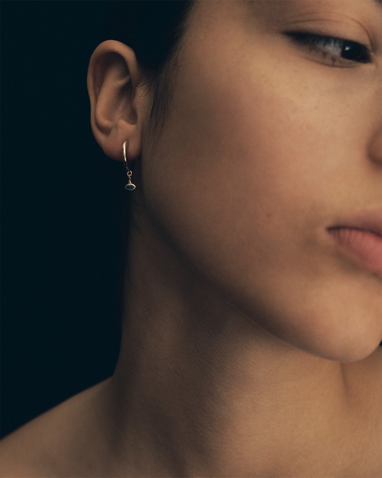 Relic Marquise Drop Earrings Sapphire Solid Gold