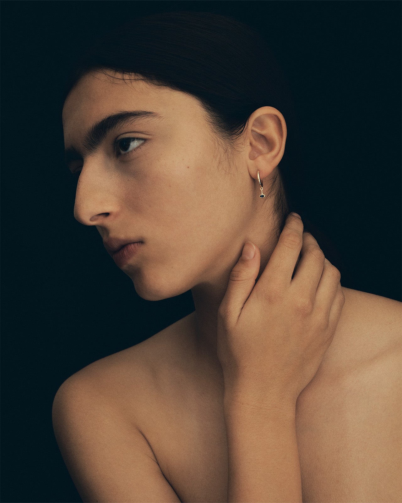 Relic Marquise Drop Earrings Sapphire Solid Gold