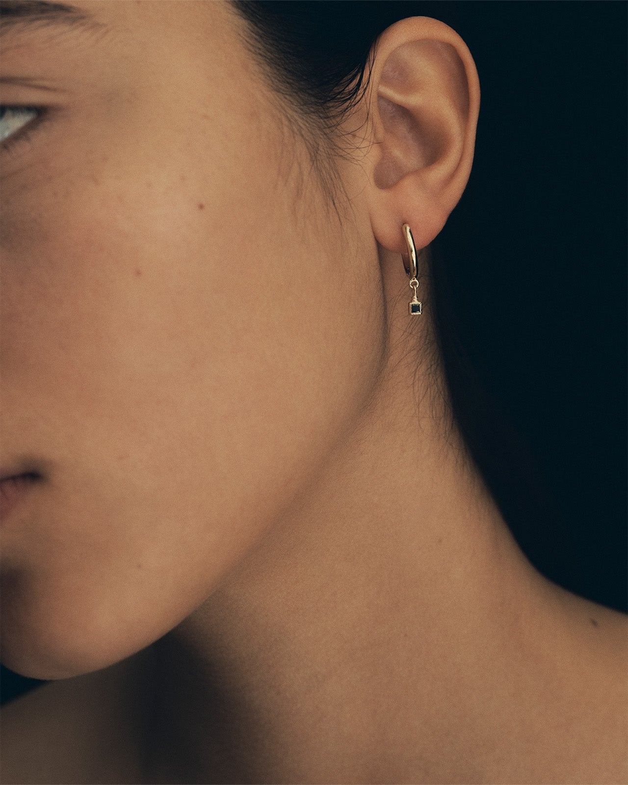 Relic Princess Drop Earrings Black Diamond Solid Gold