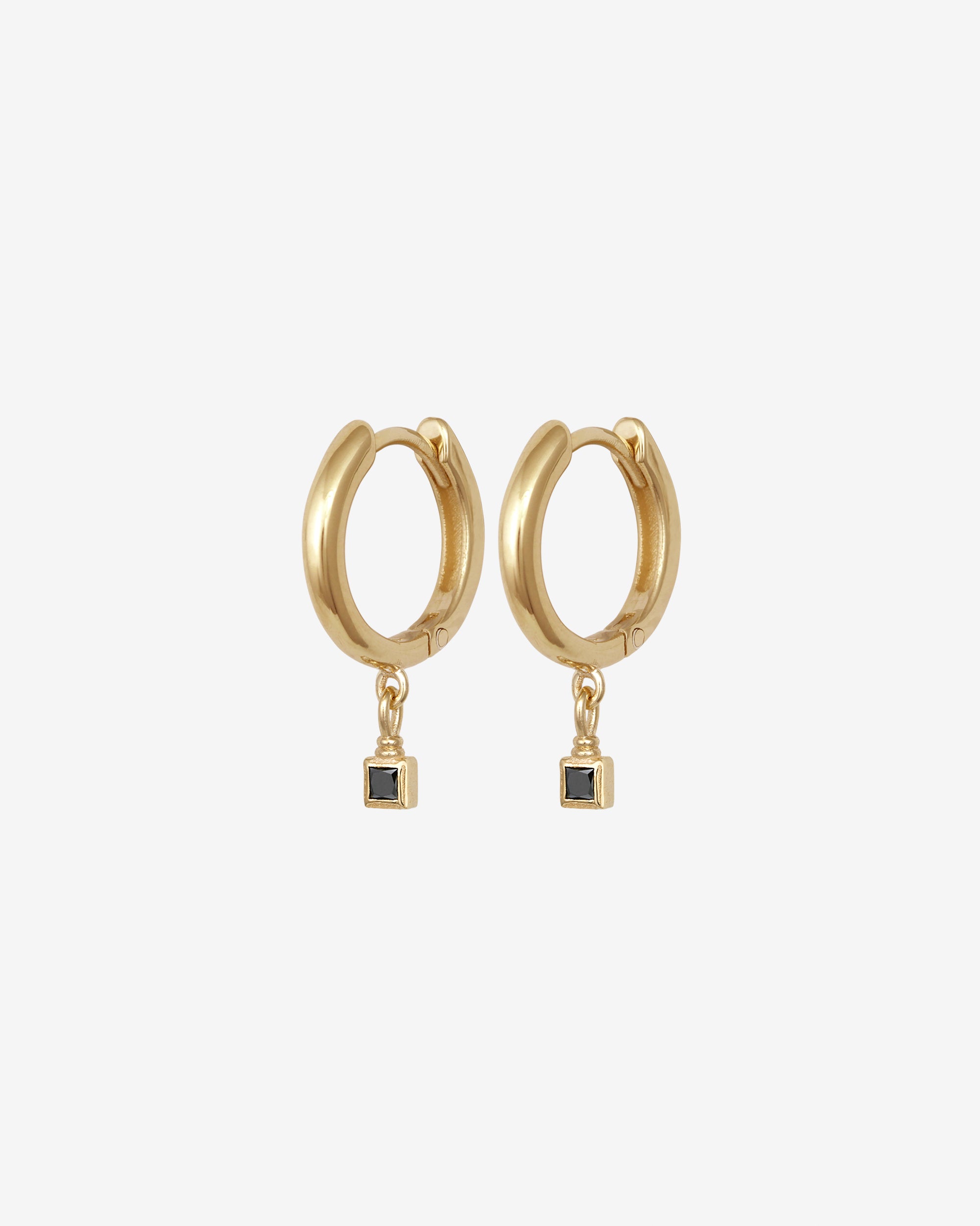Relic Princess Drop Earrings Black Diamond Solid Gold