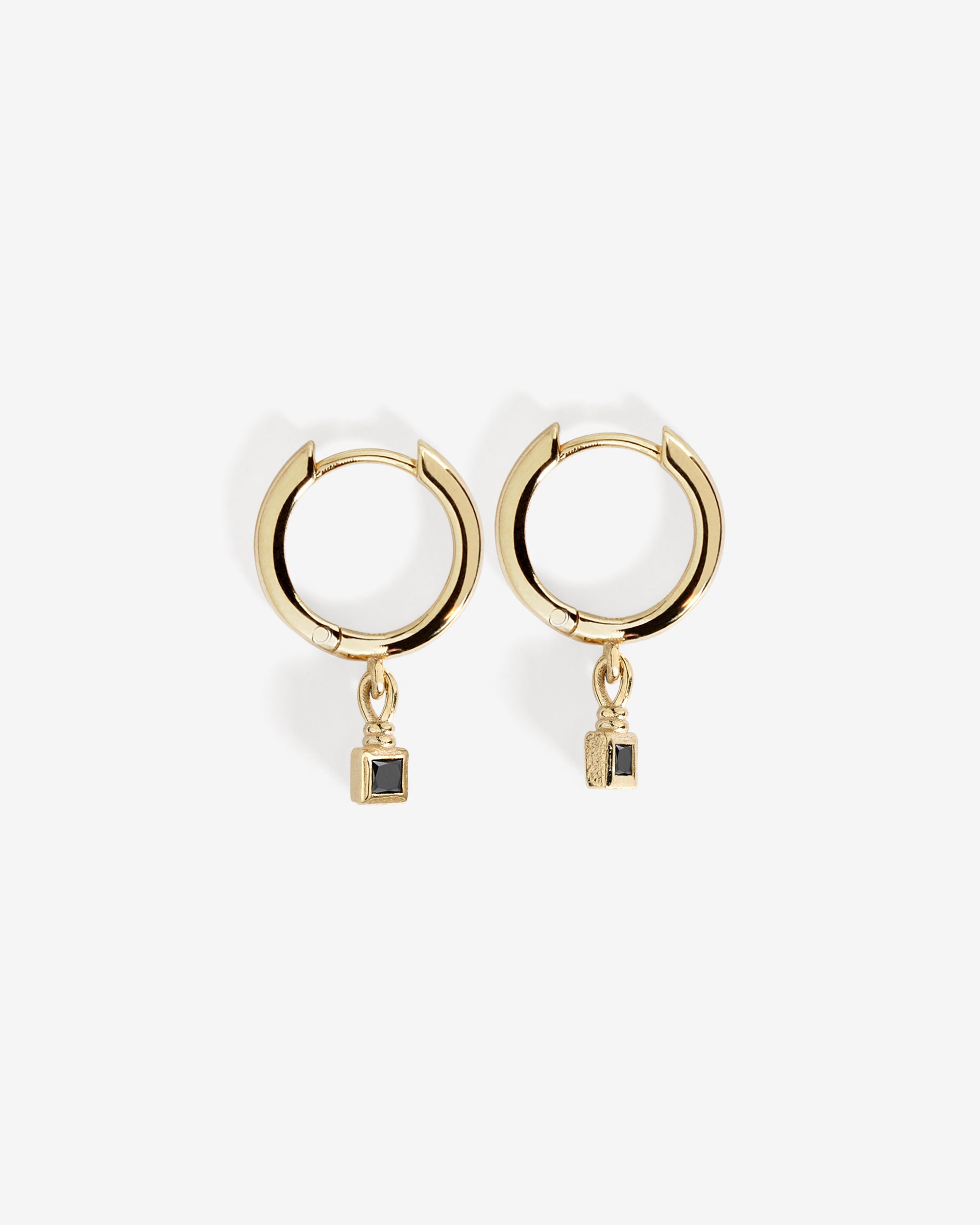 Relic Princess Drop Earrings Black Diamond Solid Gold